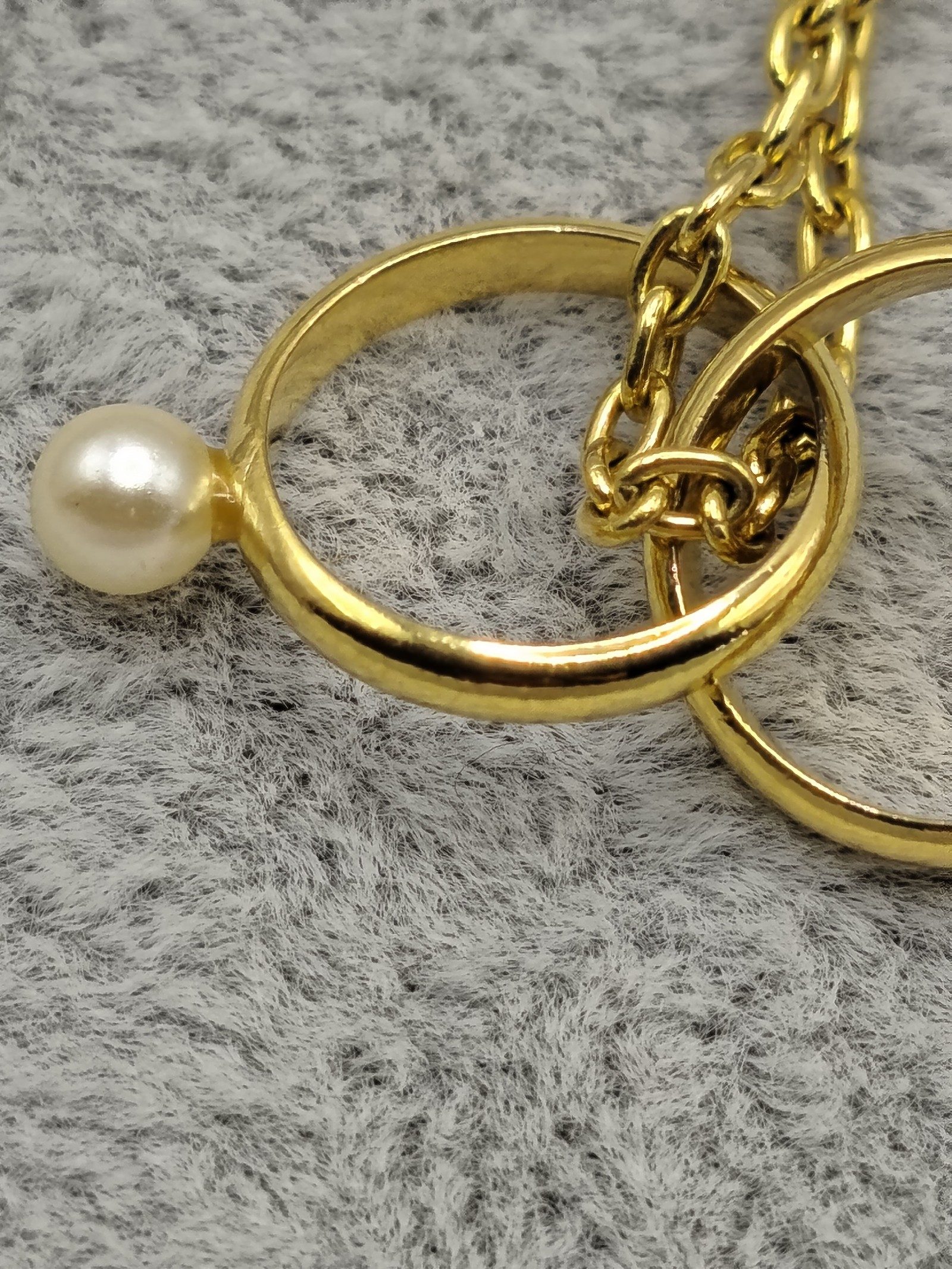 Courreges Golden & Pearl Women's Pendant Necklace Gold-Tone image 7