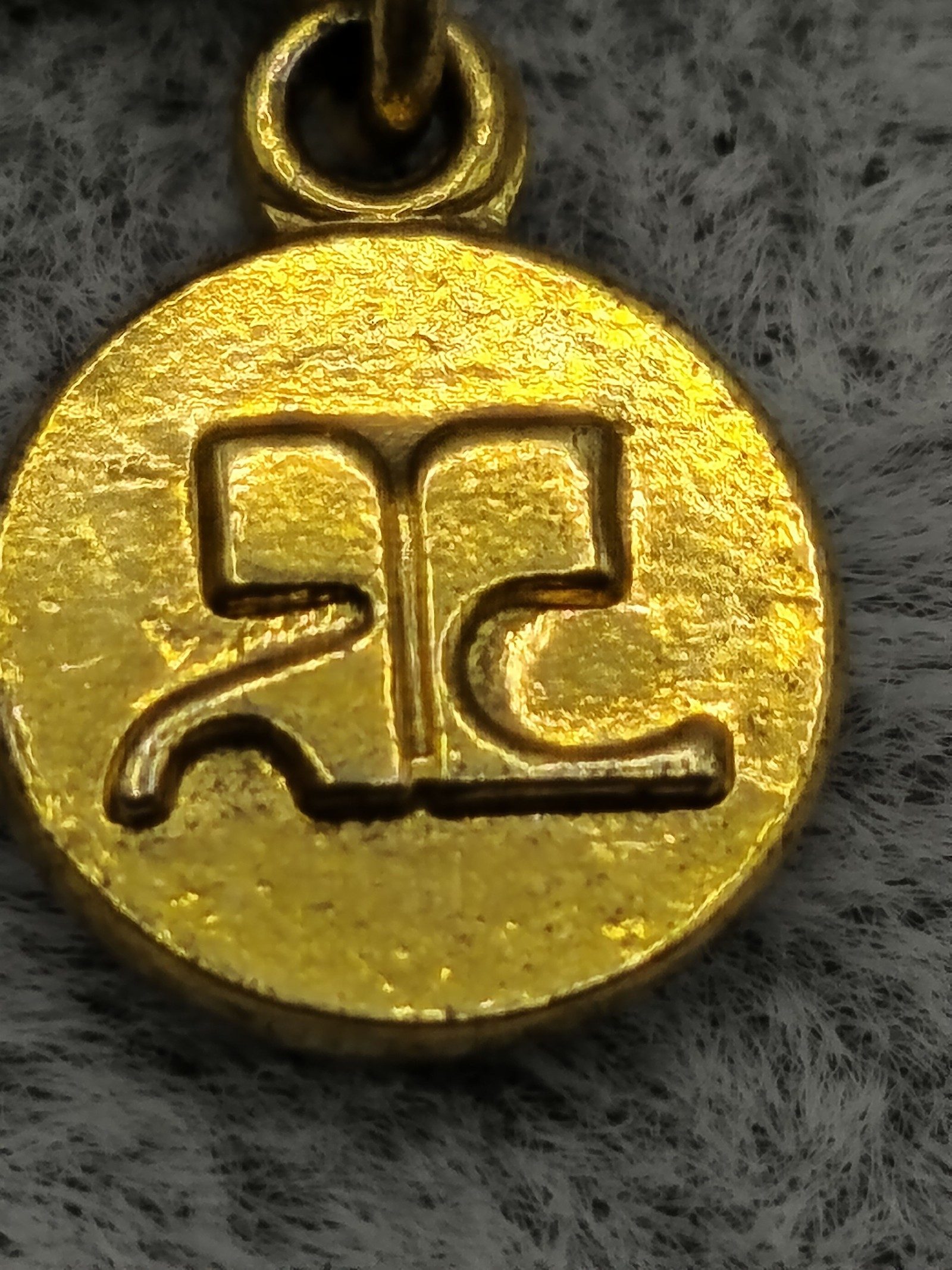 Courreges Gold Colour Womens Pendant Necklace with Rhinestone Detailing image 7
