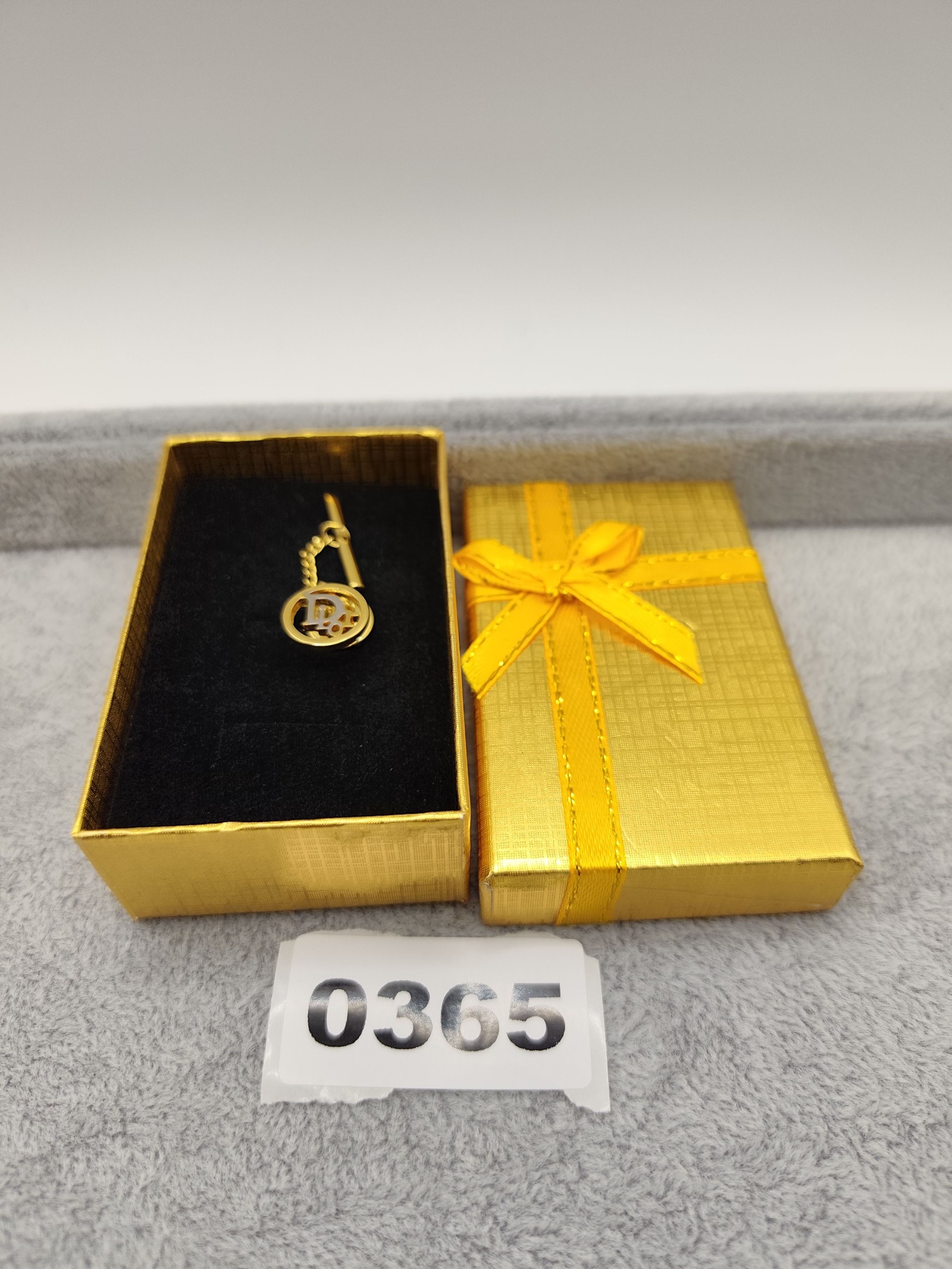 Dior Gold-tone Circle Logo Tie Pin Brooch Men Other