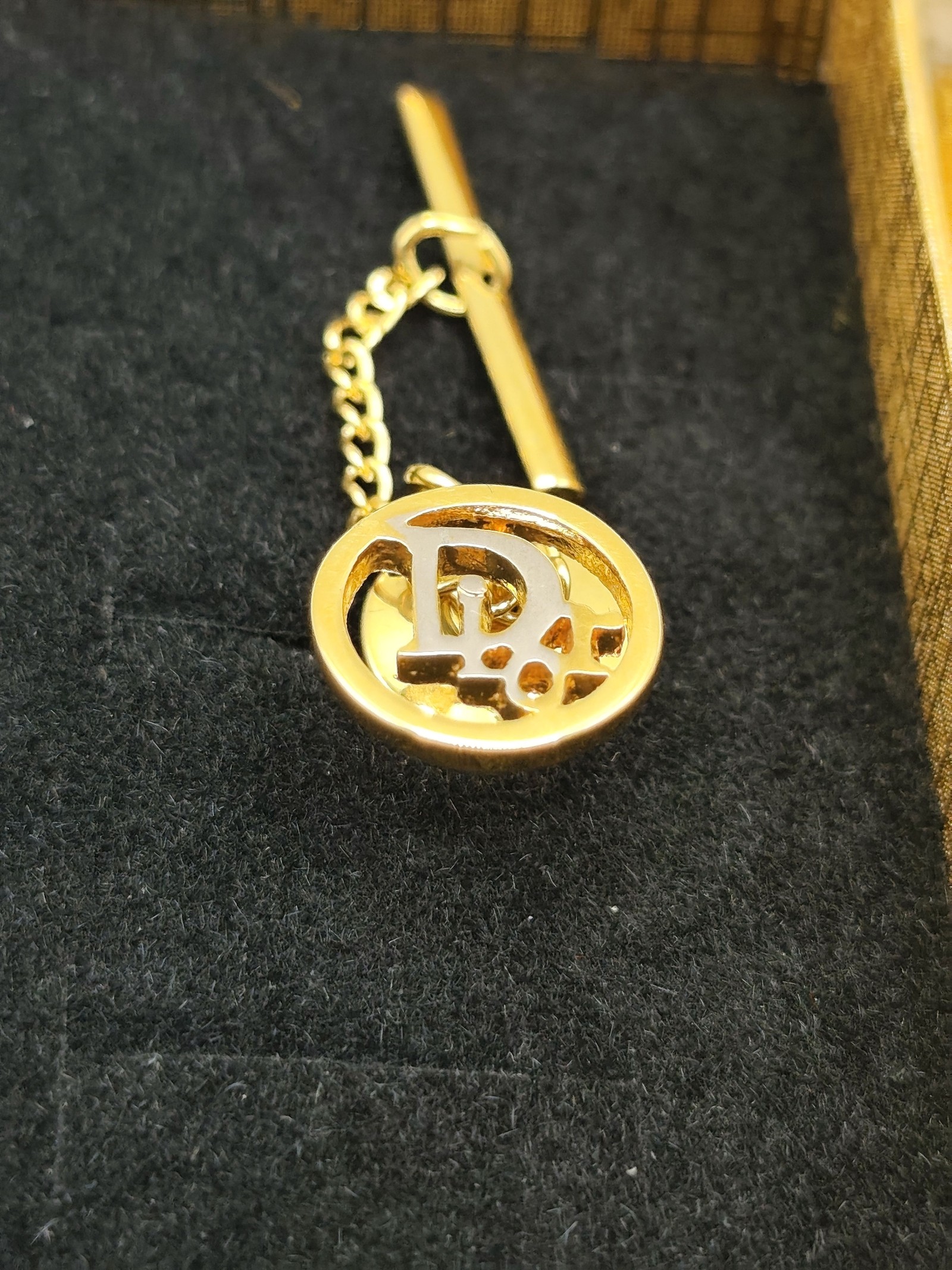 Dior Gold-tone Circle Logo Tie Pin Brooch Men Other image 2