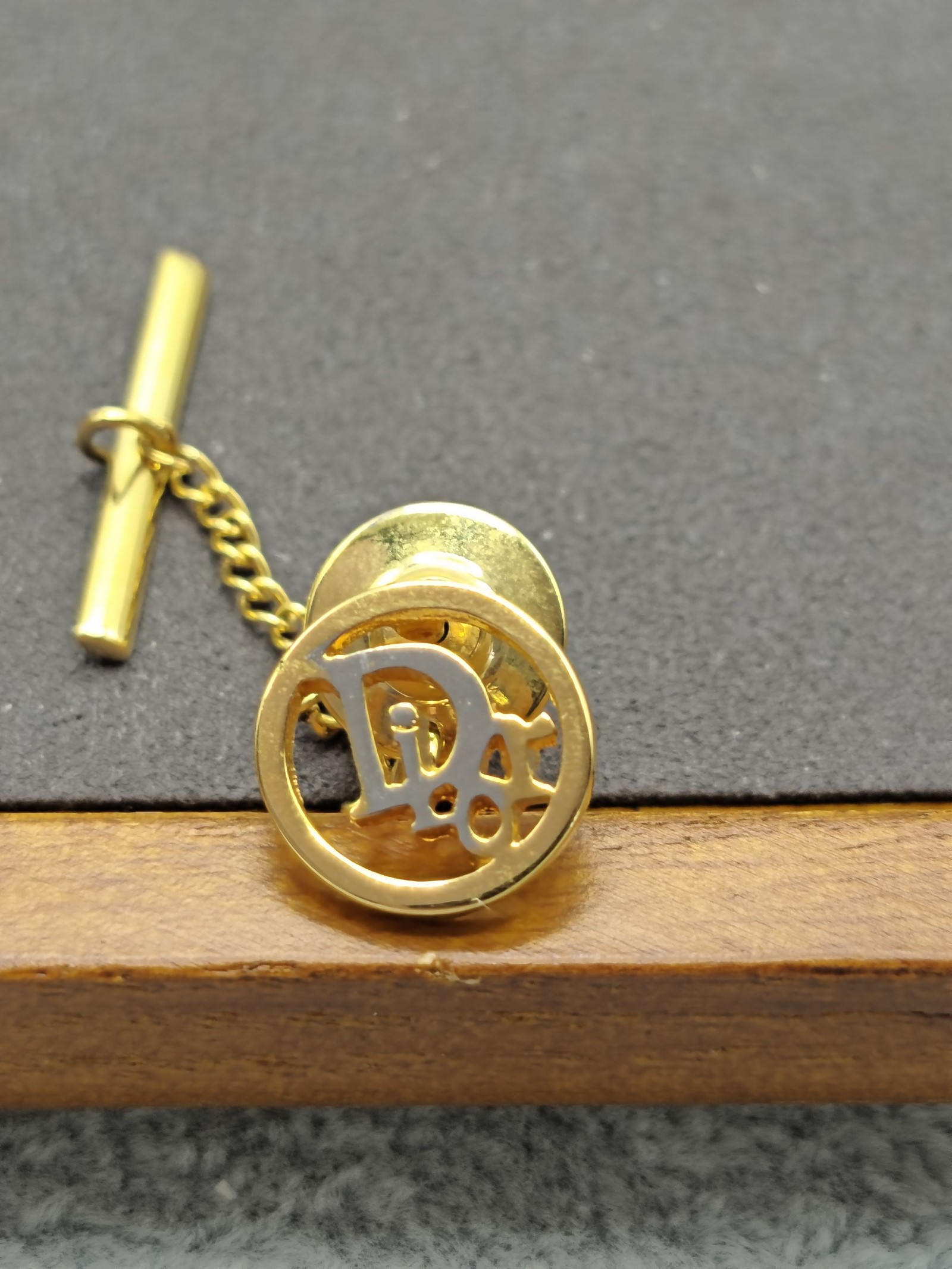Dior Gold-tone Circle Logo Tie Pin Brooch Men Other image 3