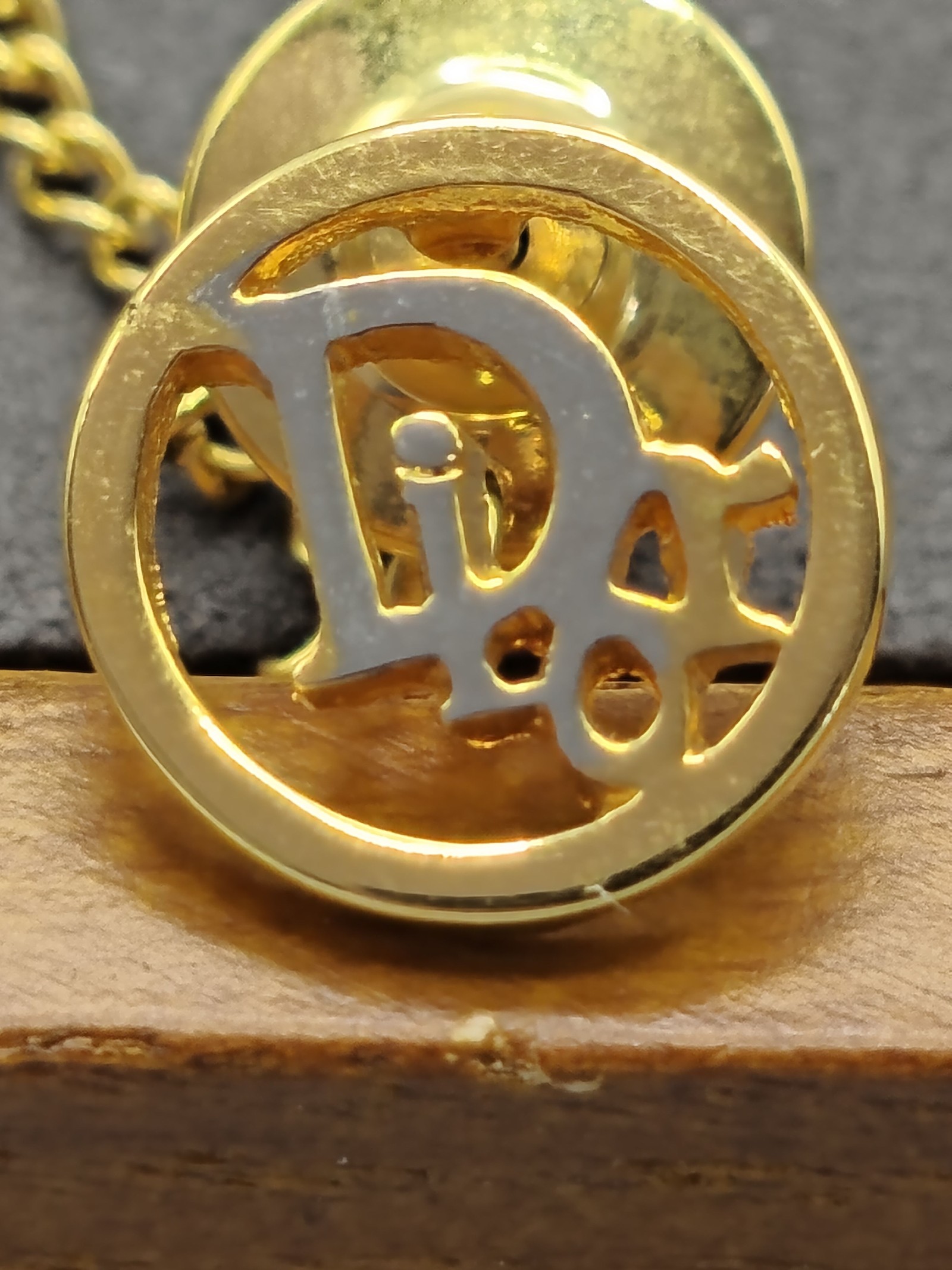 Dior Gold-tone Circle Logo Tie Pin Brooch Men Other image 4