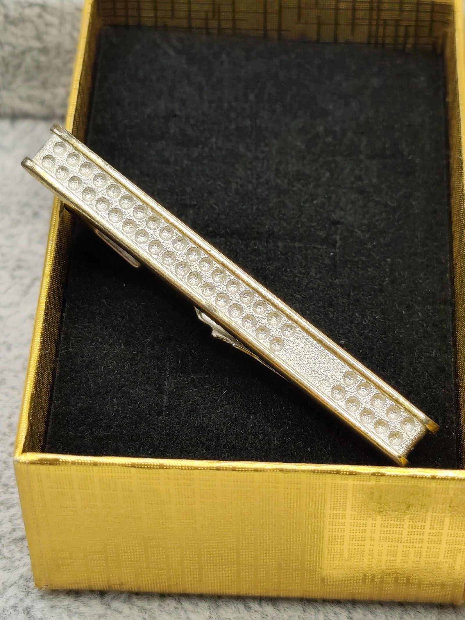 Christian Dior Men Silver Tone Textured Tie Clip Germany image 2