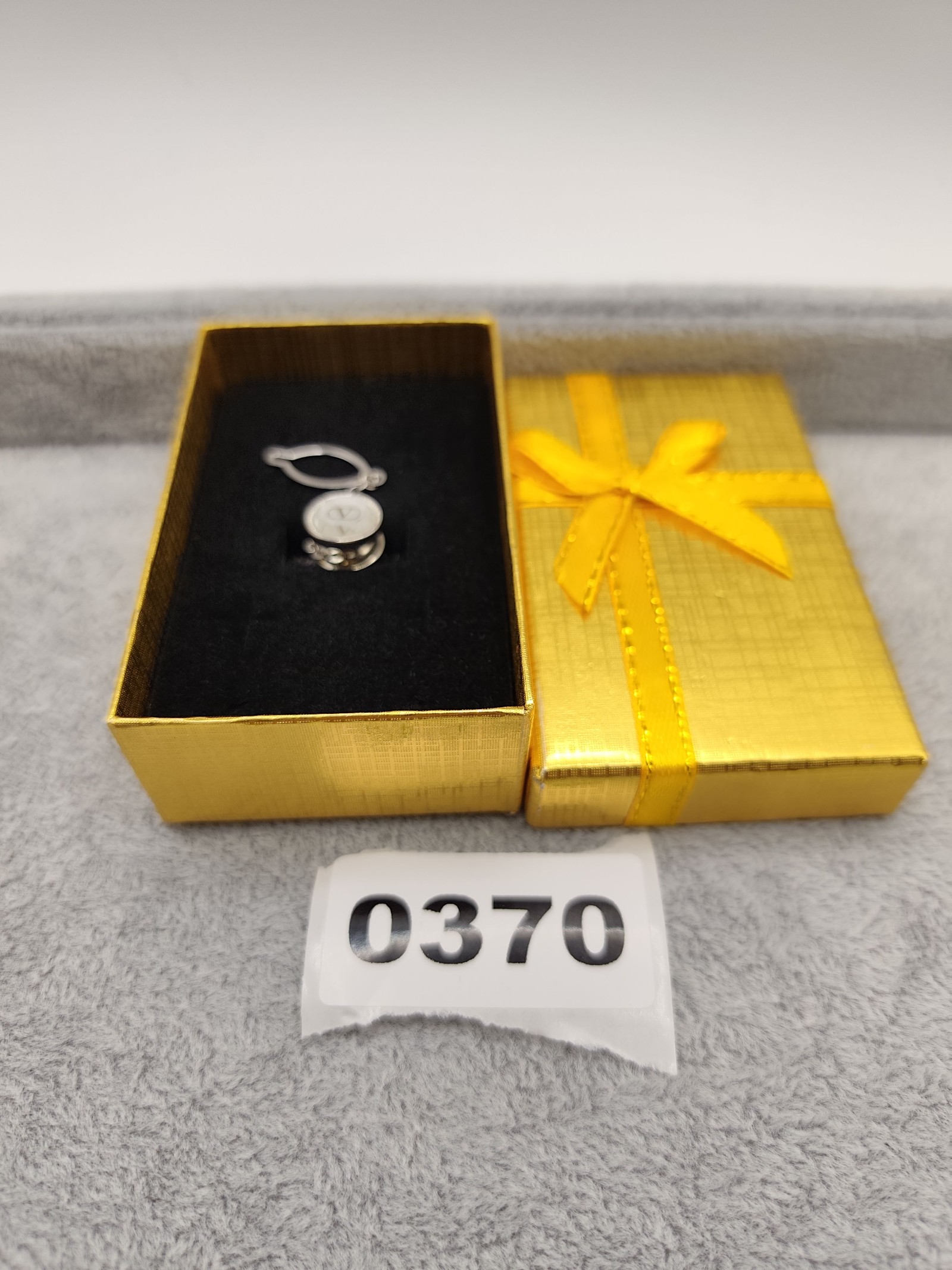 Valentino Men's Silver & White Logo Tie pin with Chain Other
