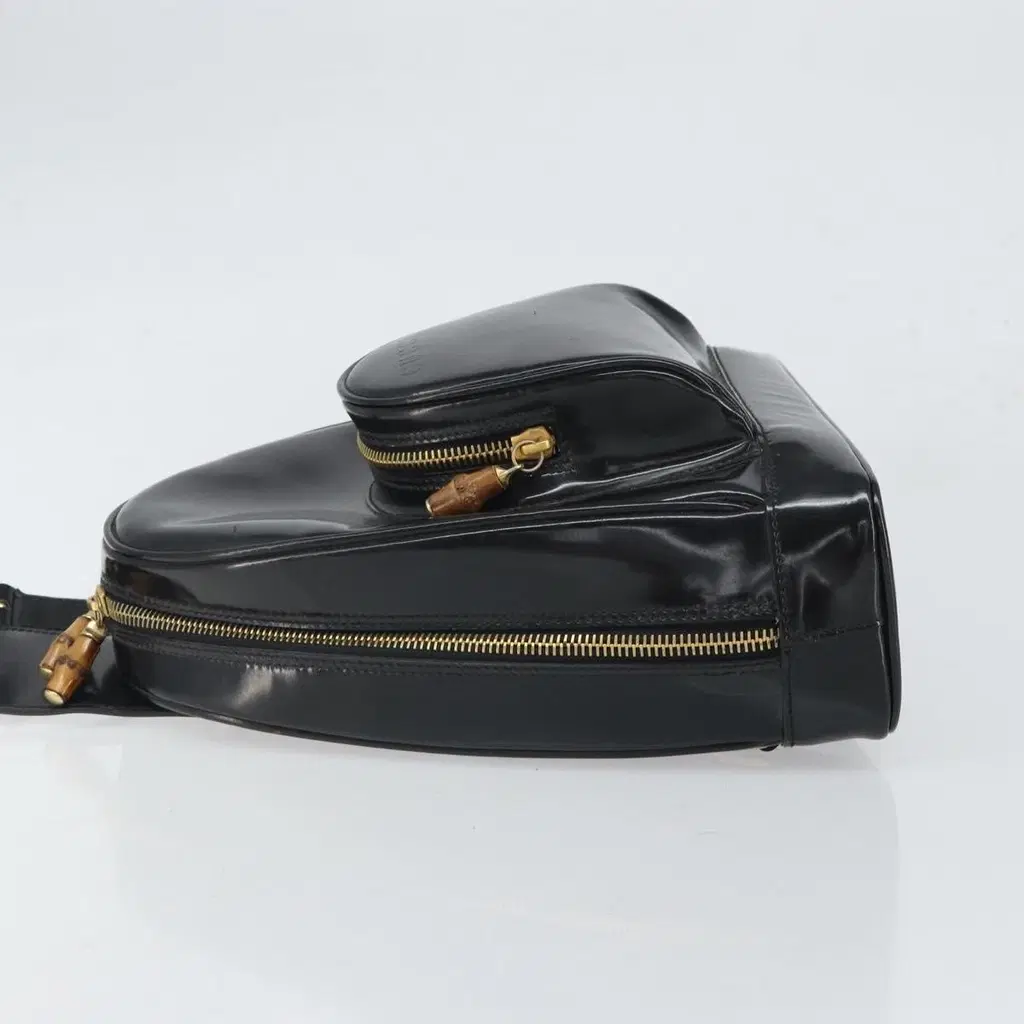 Gucci Black Bamboo Leather Backpack image 5