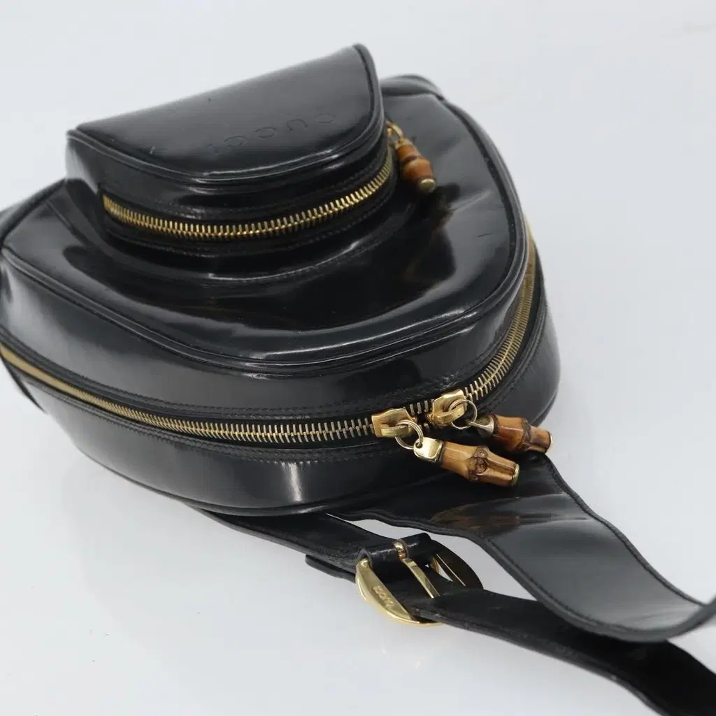 Gucci Black Bamboo Leather Backpack image 6