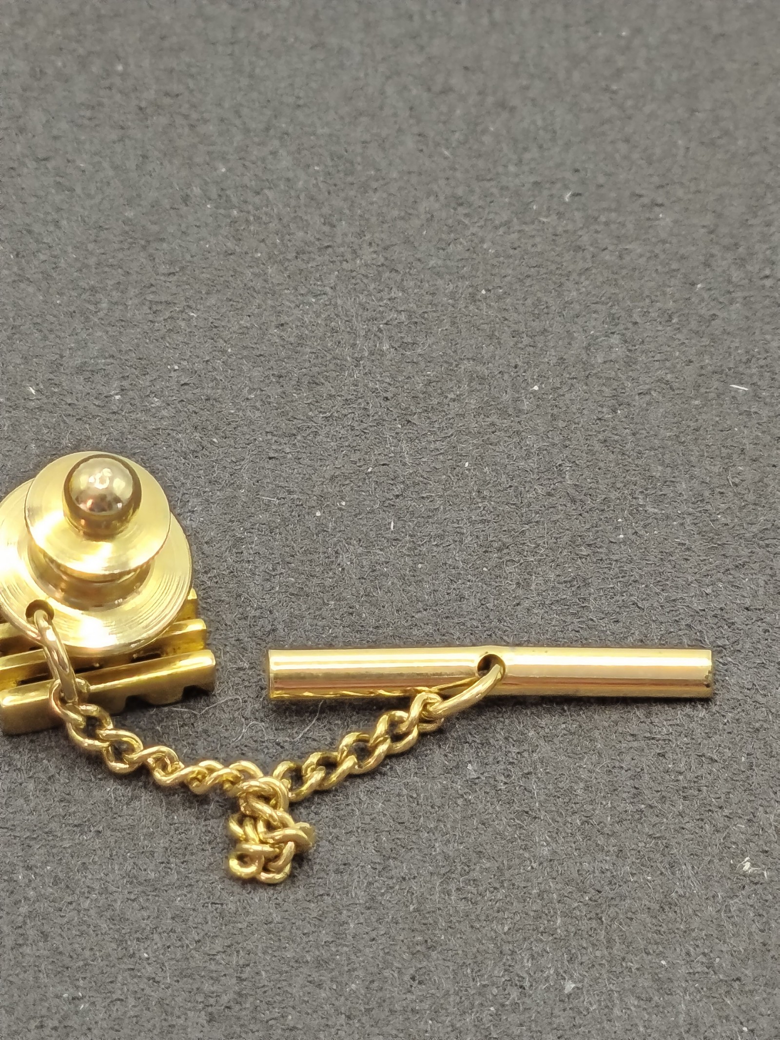Dior Gold Tone Tie Tack Pin with Chain Other image 5