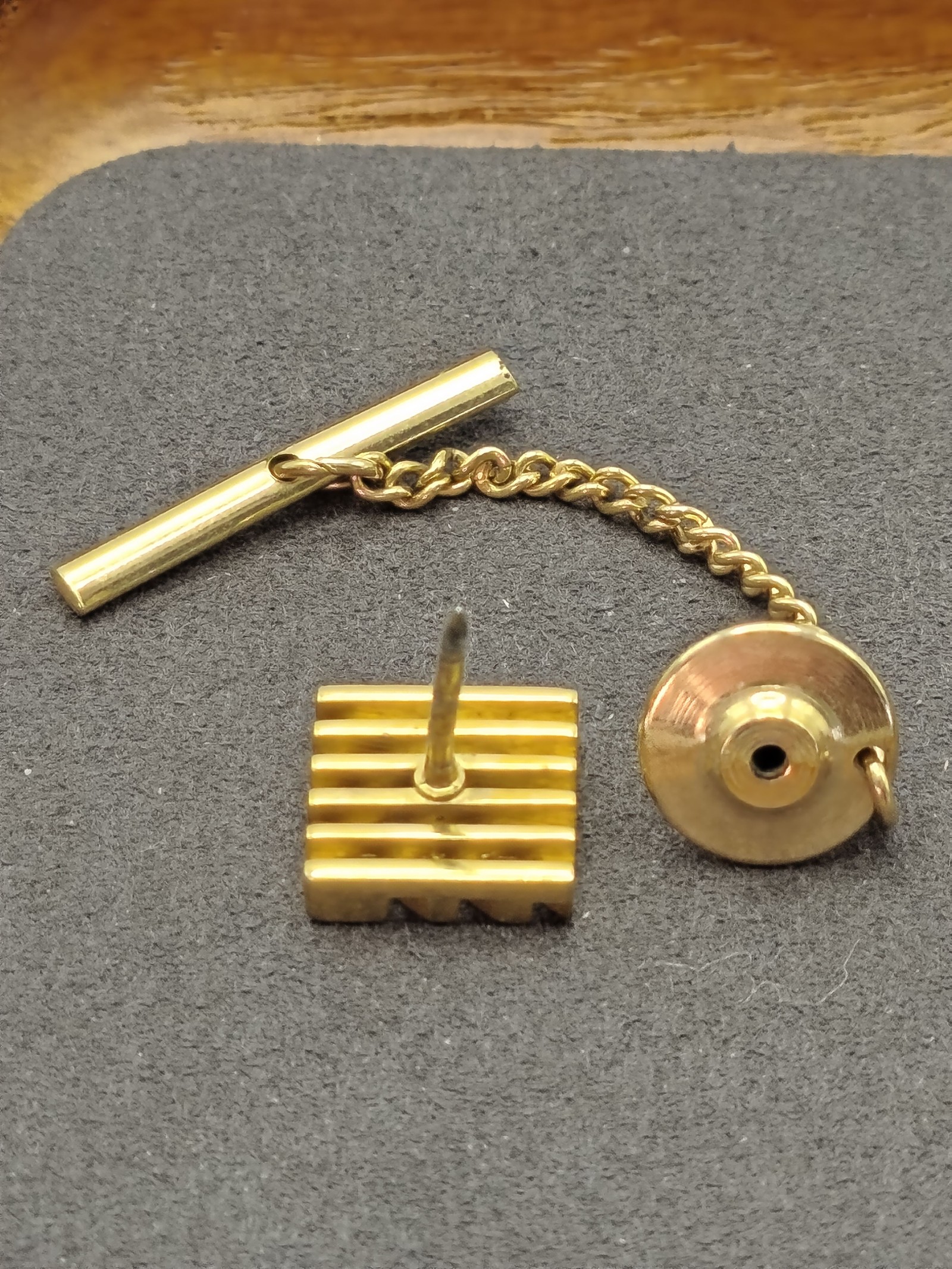 Dior Gold Tone Tie Tack Pin with Chain Other image 6