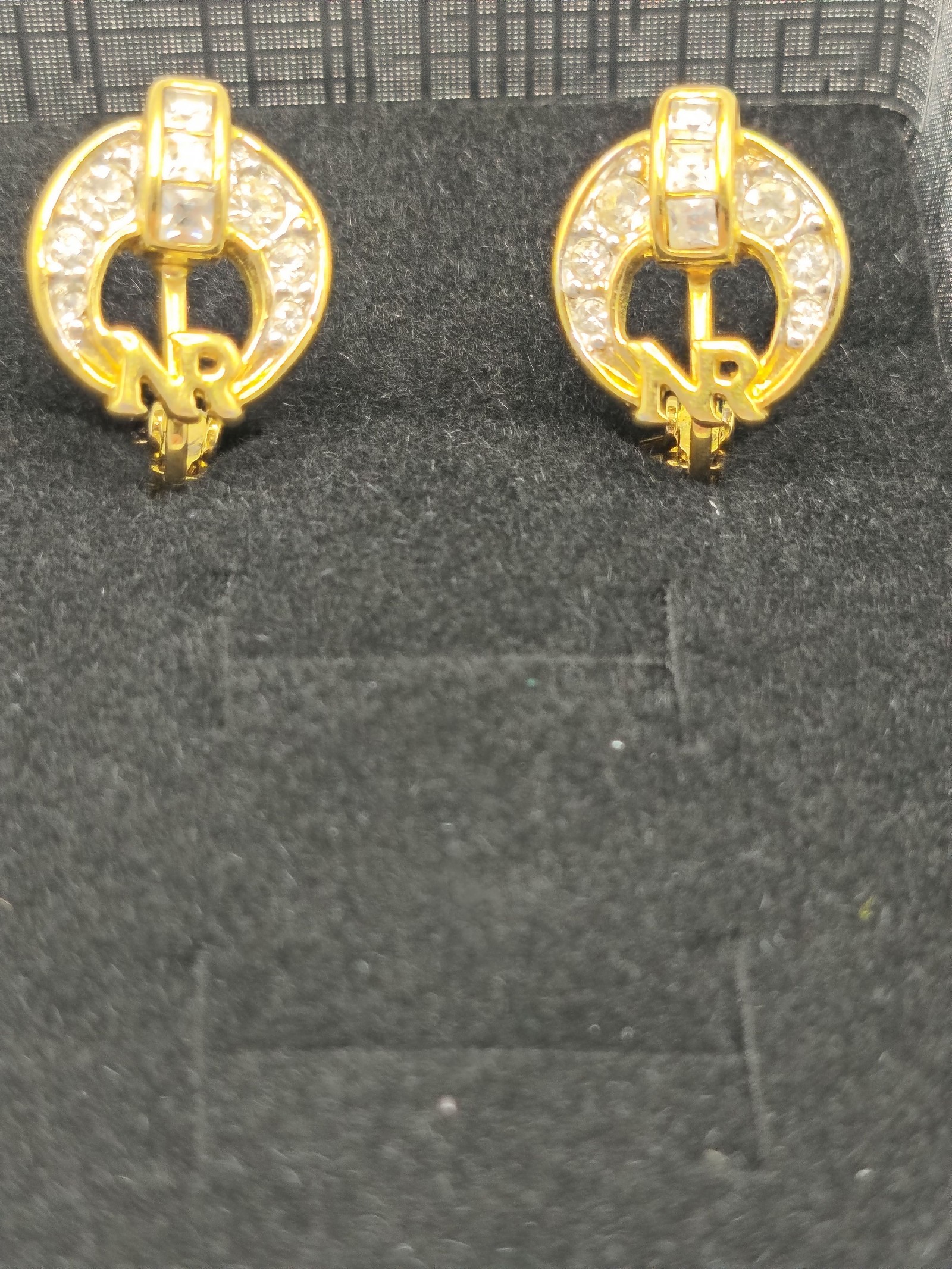 Nina Ricci NR Gold Tone Crystal Clip-On Earrings Women image 2