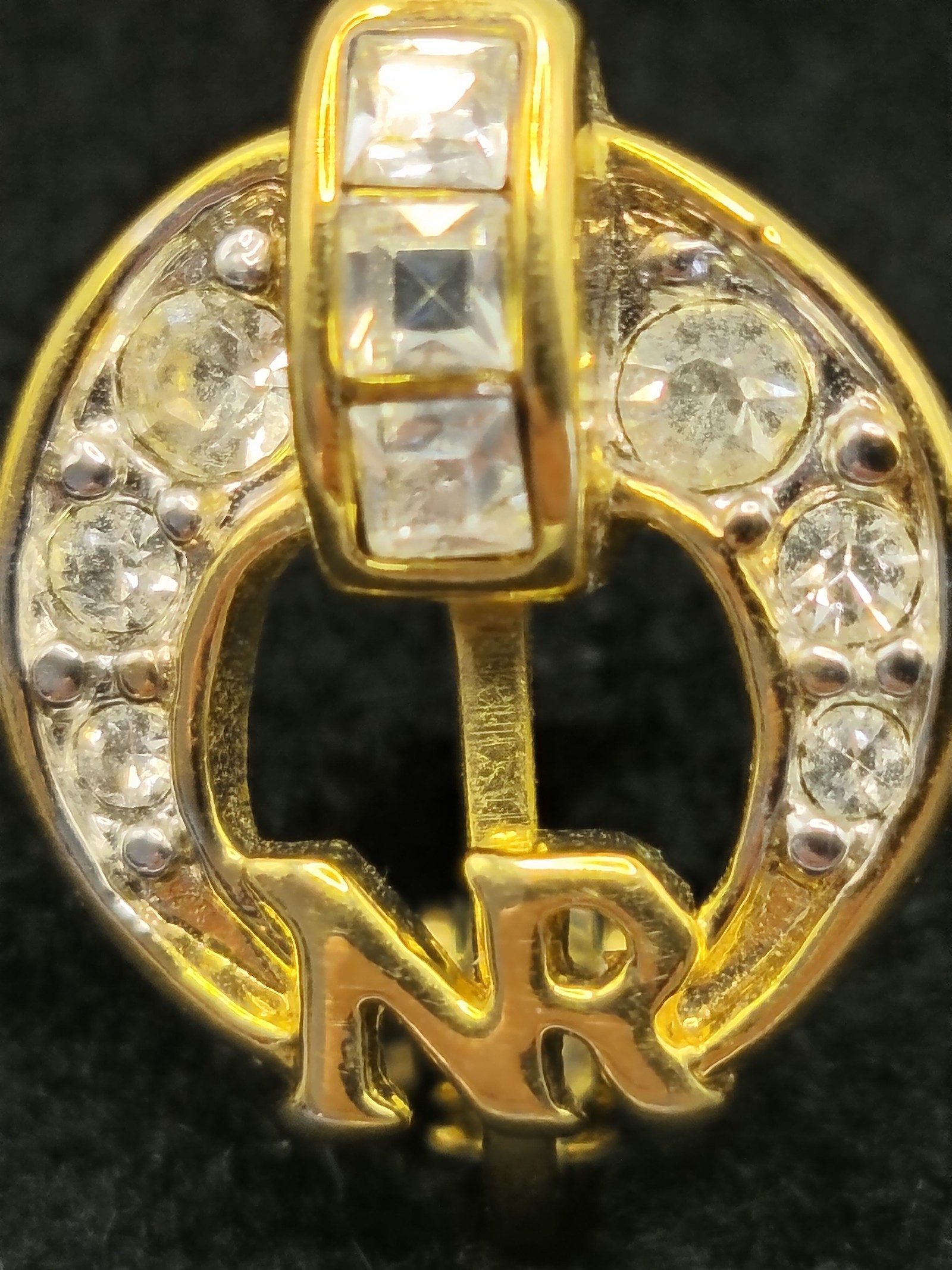 Nina Ricci NR Gold Tone Crystal Clip-On Earrings Women image 3