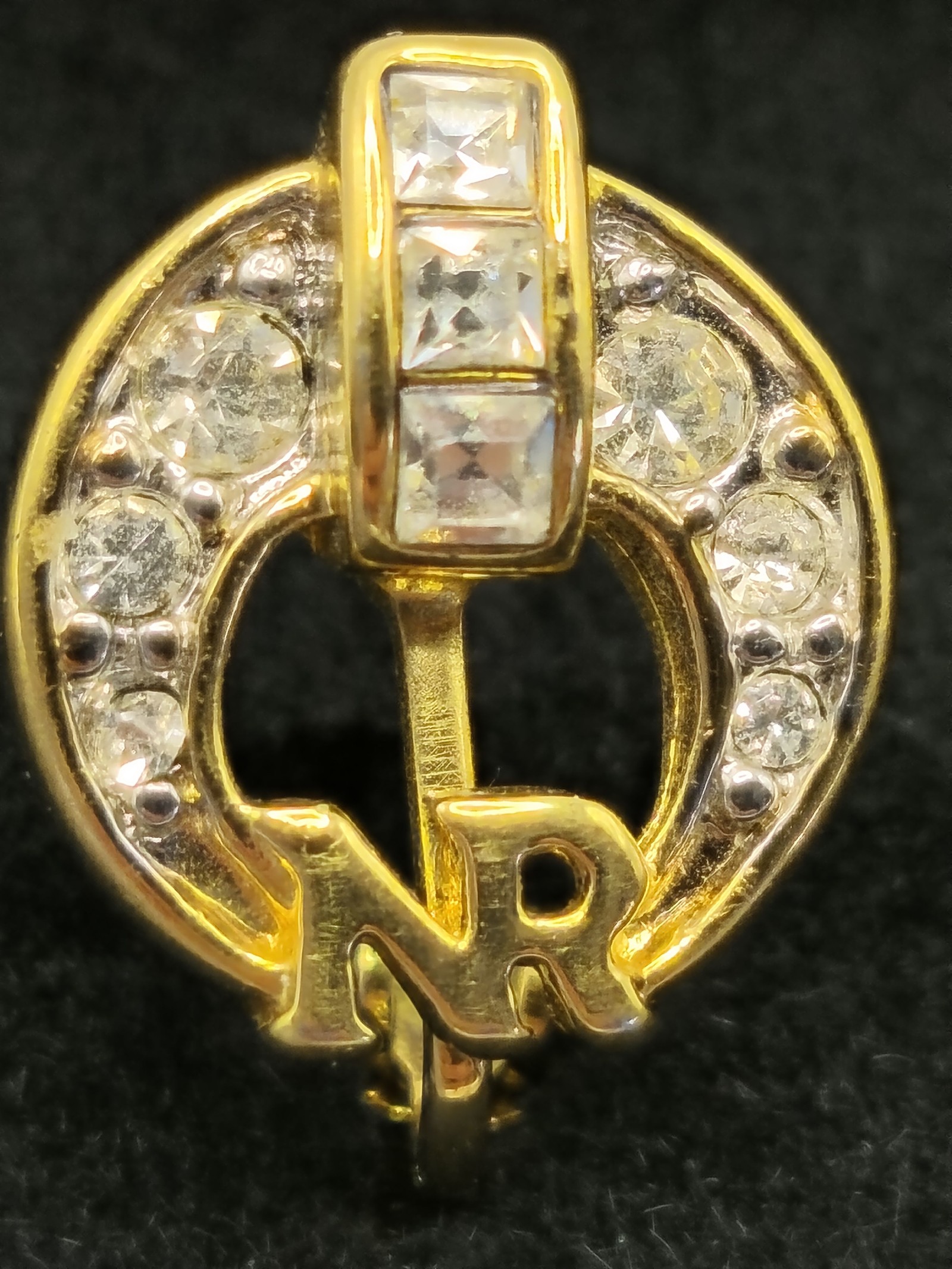 Nina Ricci NR Gold Tone Crystal Clip-On Earrings Women image 4