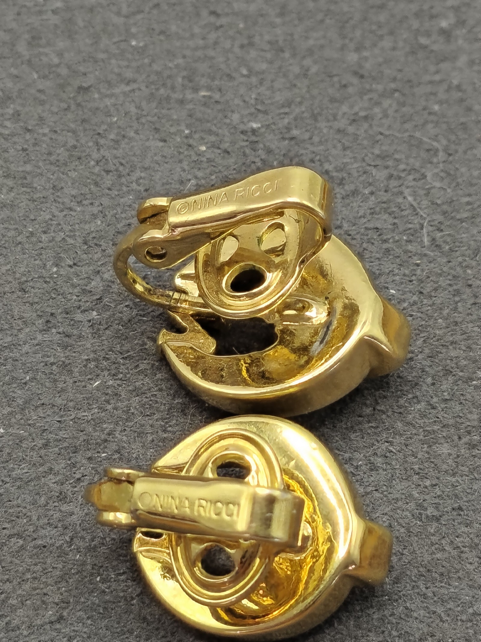 Nina Ricci NR Gold Tone Crystal Clip-On Earrings Women image 7