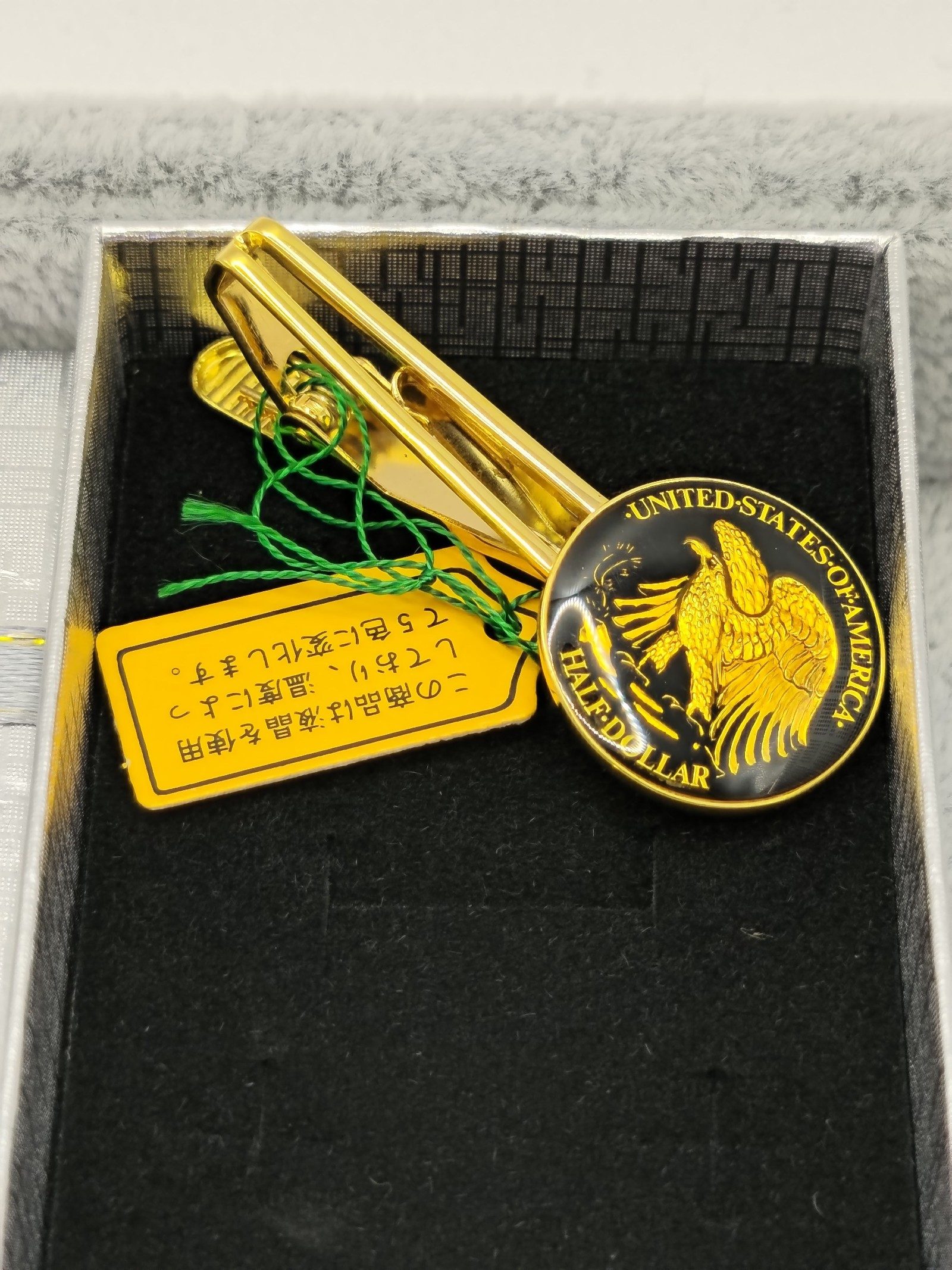 Gold & Black Eagle US Half Dollar Men's Tie Clip Other image 2
