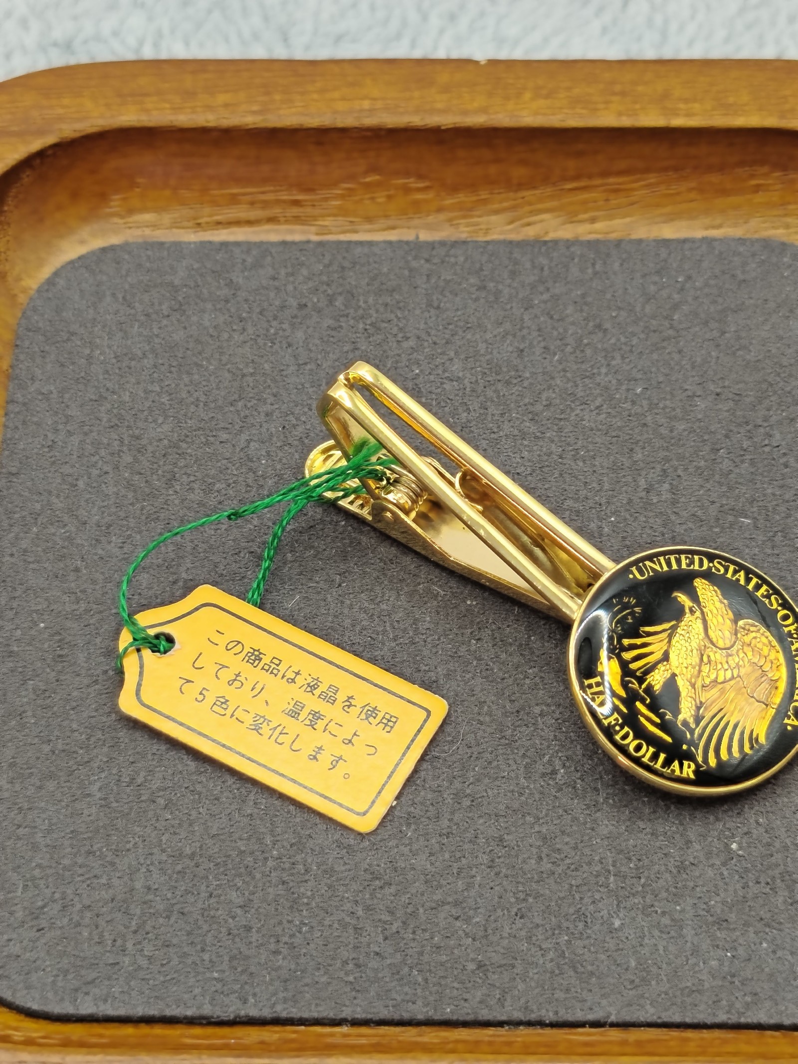 Gold & Black Eagle US Half Dollar Men's Tie Clip Other image 3