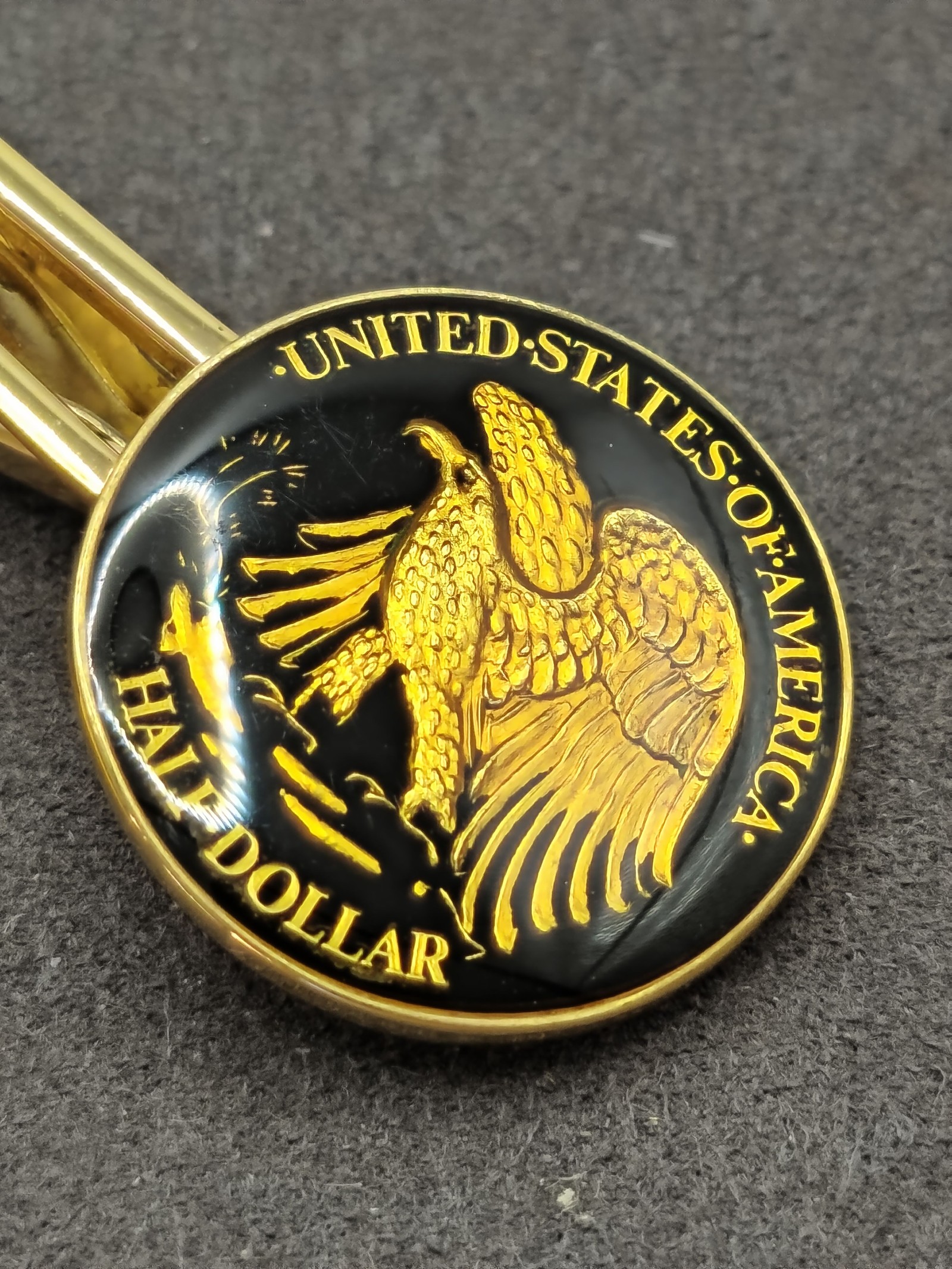Gold & Black Eagle US Half Dollar Men's Tie Clip Other image 4