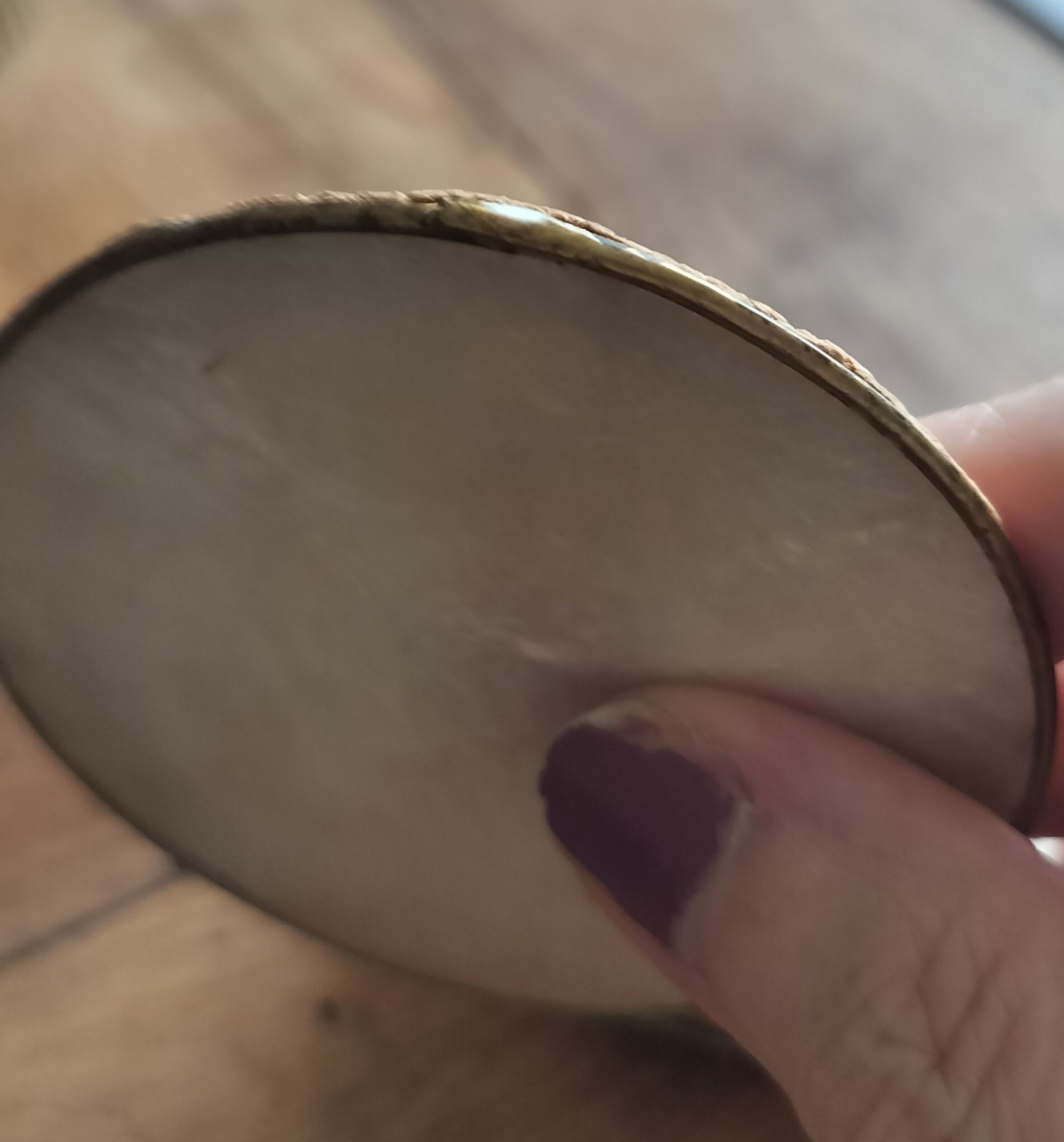 Set if 7 pearlised Cork Back Coasters with Pearlised Top 9 cm image 4