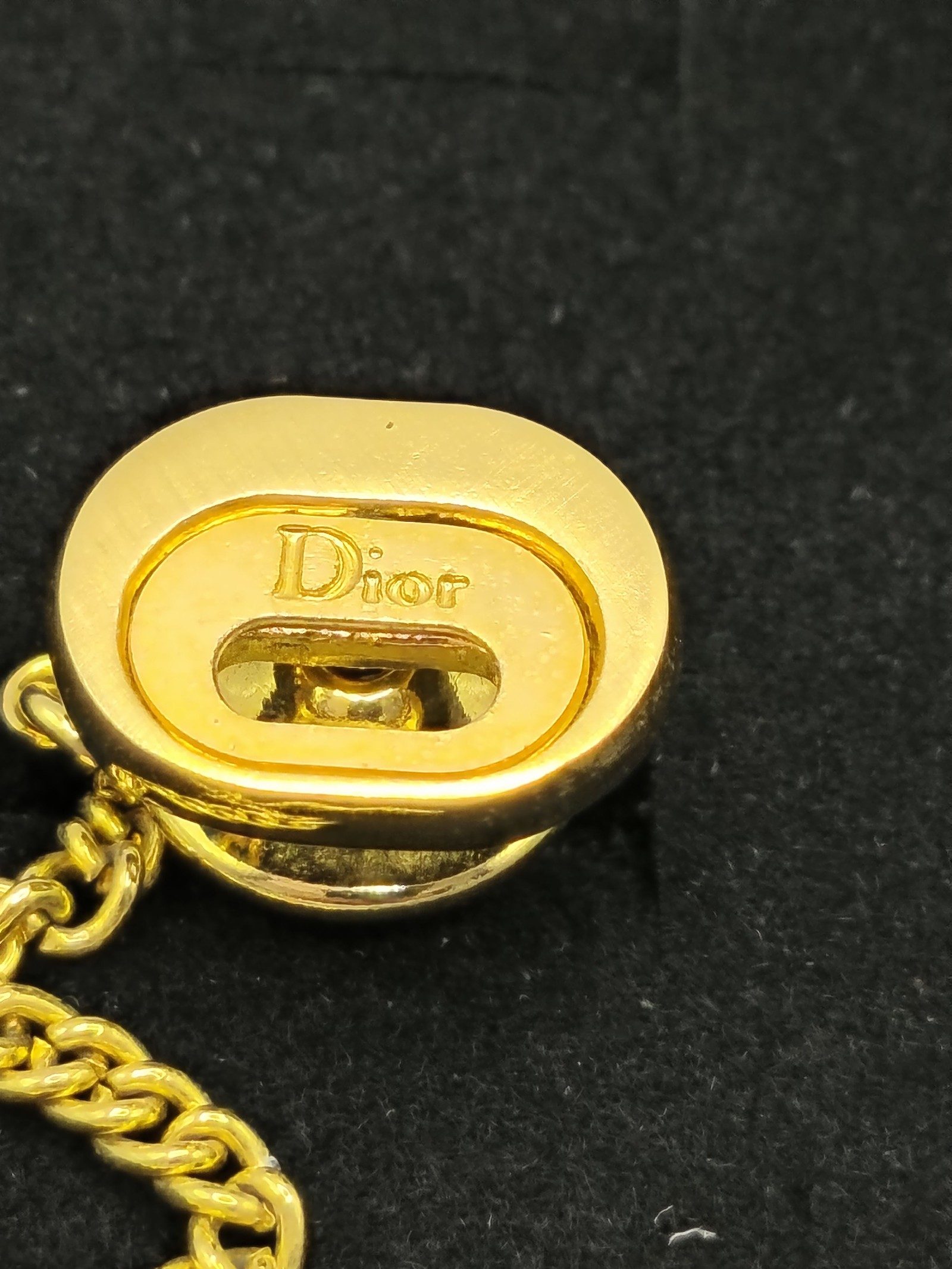 Christian Dior Gold Tone Chain Tie Clip Pin Men's Other image 2
