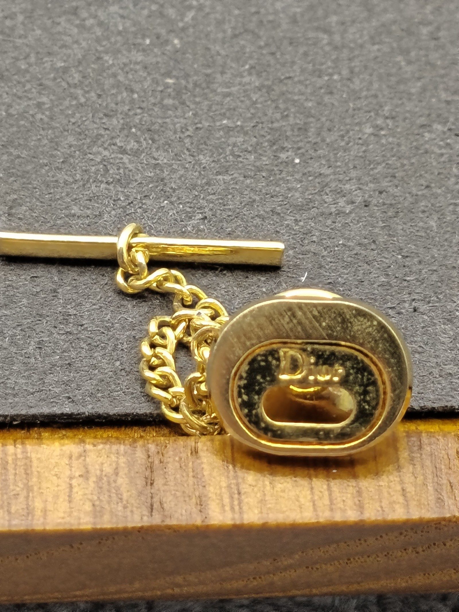 Christian Dior Gold Tone Chain Tie Clip Pin Men's Other image 3