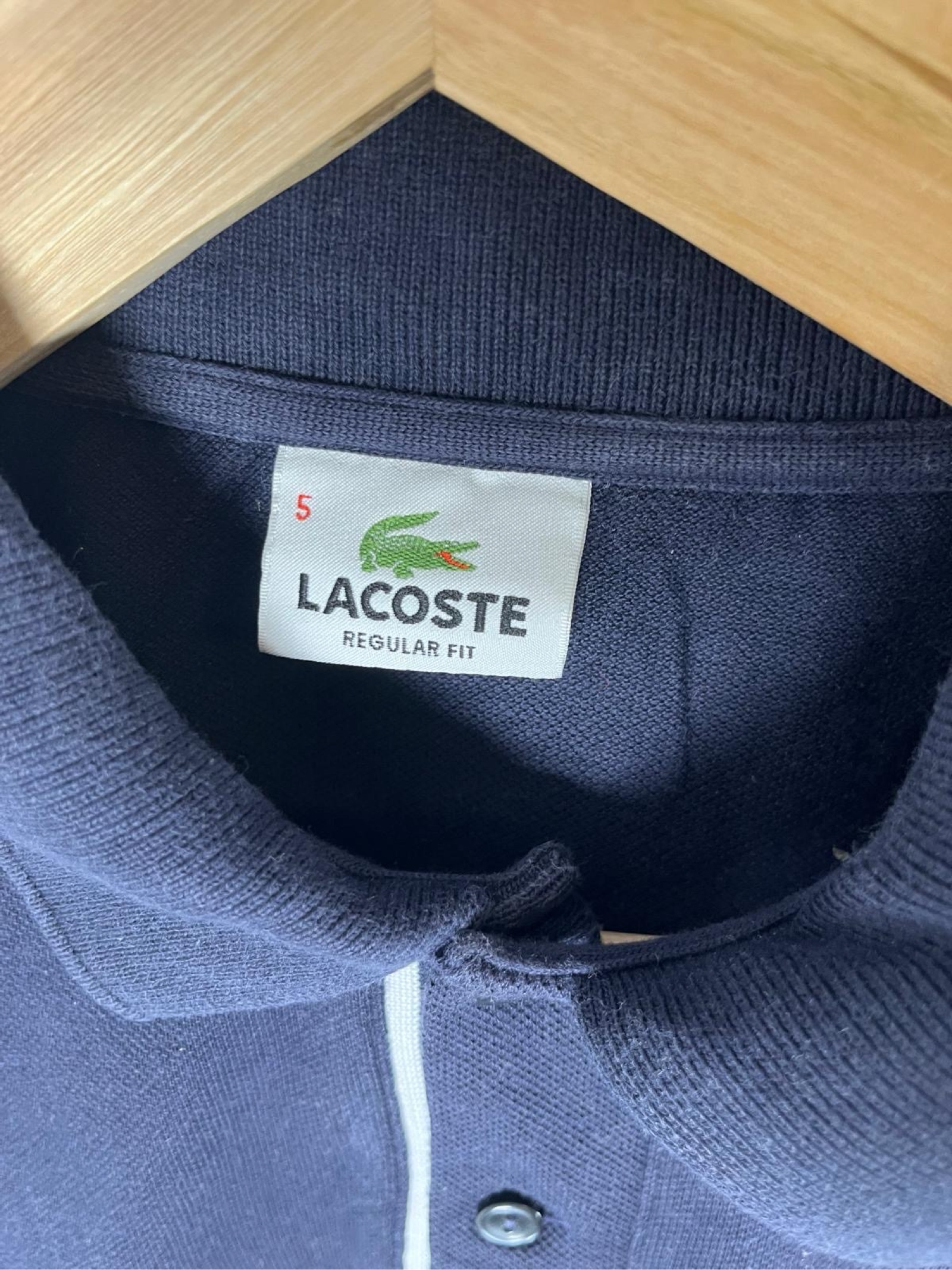 Lacoste Navy & White Men's Regular Fit Polo Shirt Size 5 image 3