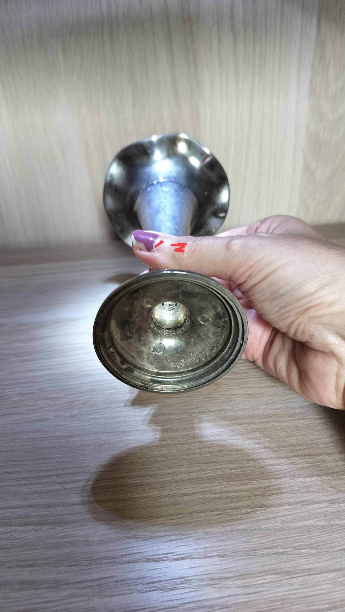 Antique Brass Candle Holder One Size 16 cm Height image 6