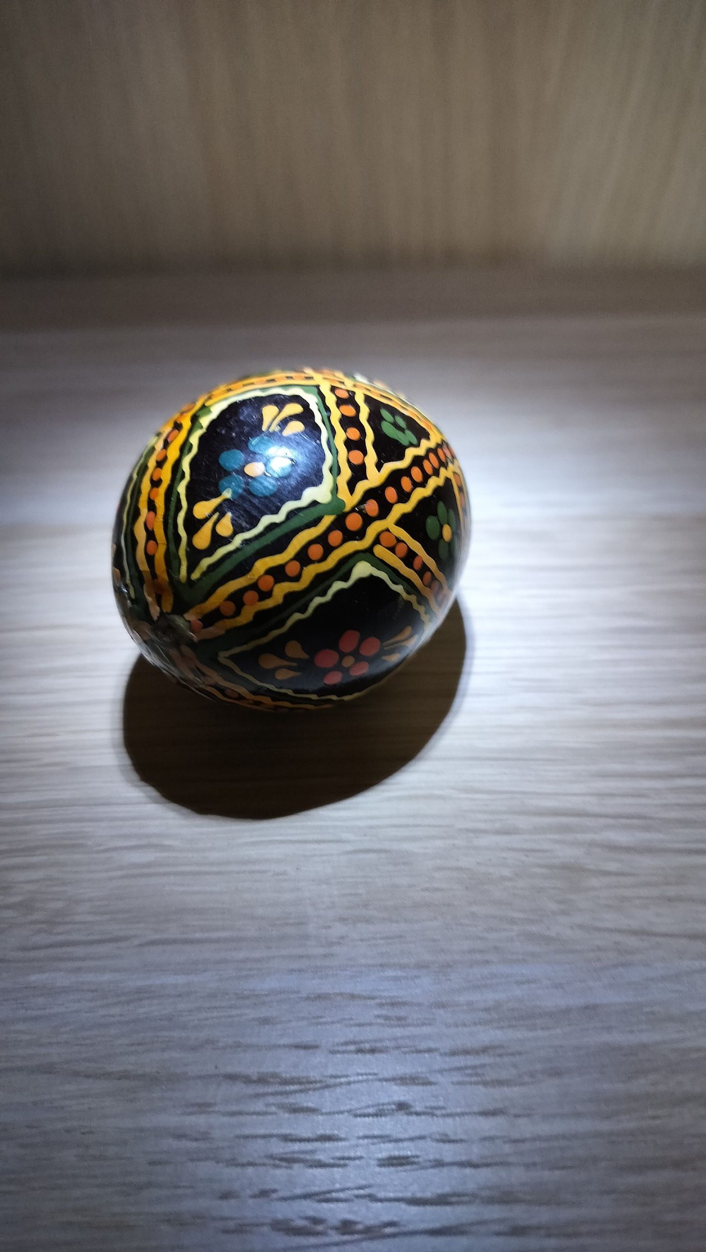 Hand Painted Black Multicolour Decorative Wooden Egg Small image 6
