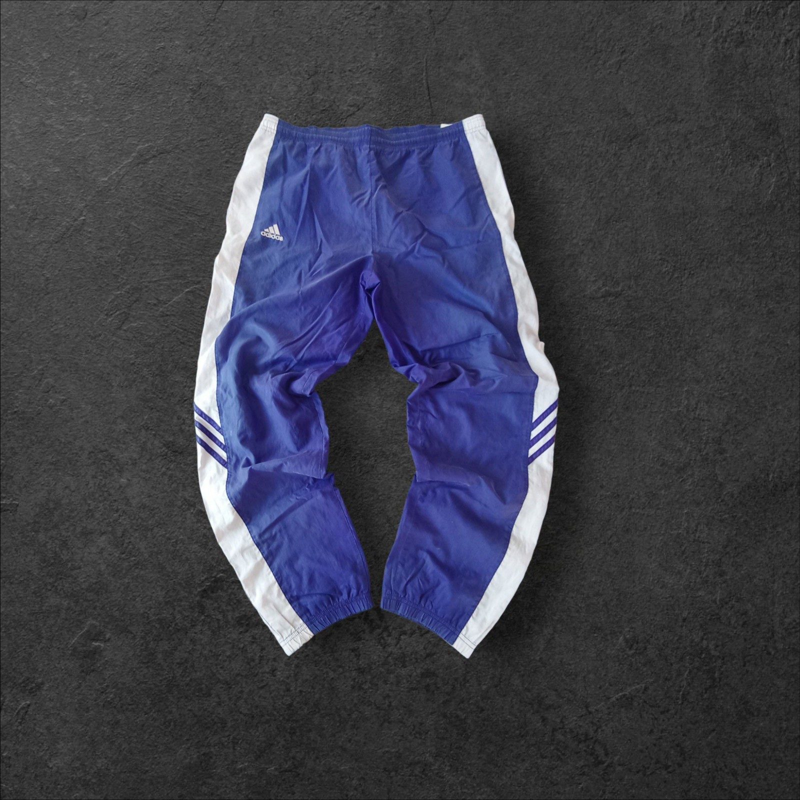 Adidas Blue & White Track Pants Medium Men's
