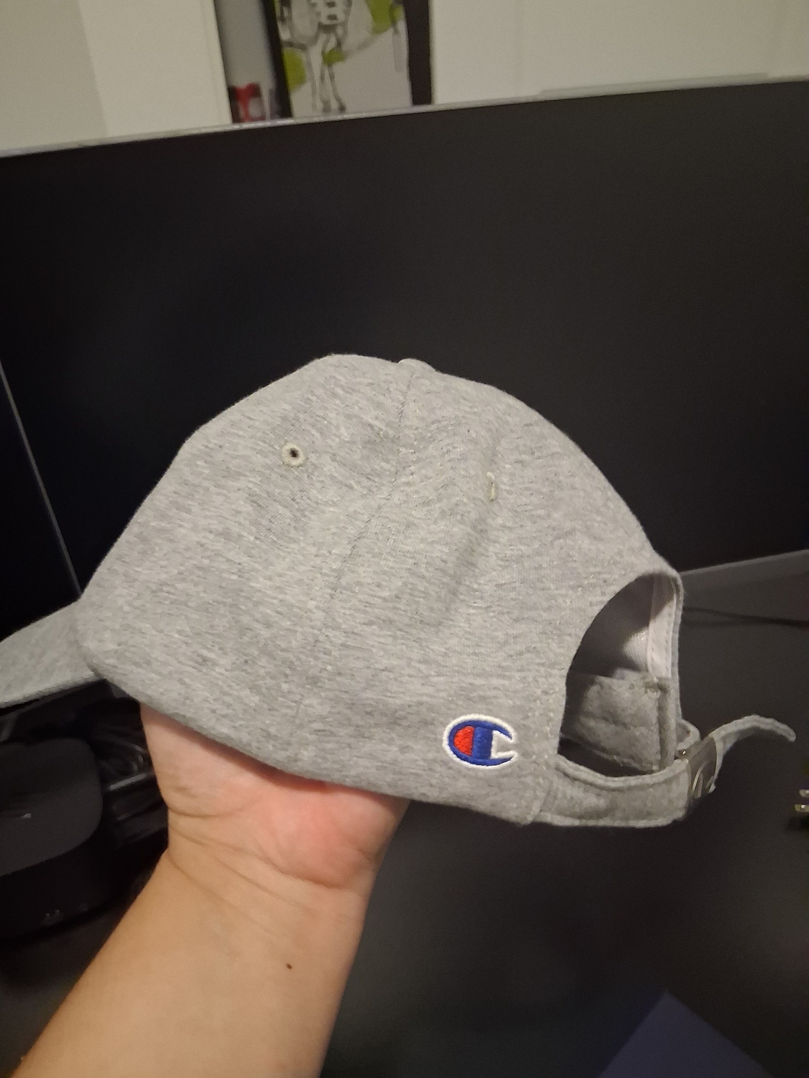 Champion Grey Cotton Blend Baseball Cap One Size image 2