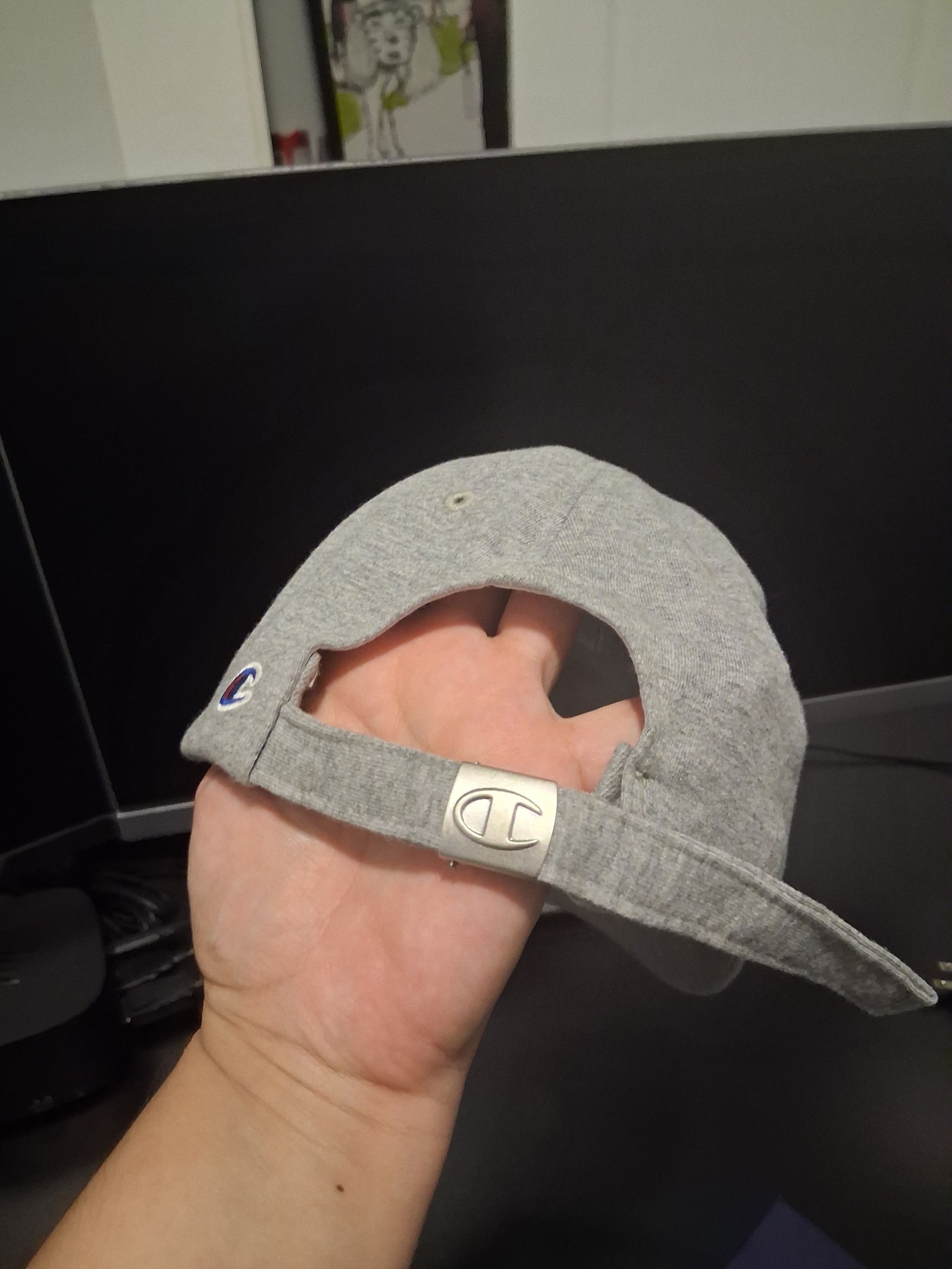 Champion Grey Cotton Blend Baseball Cap One Size image 3