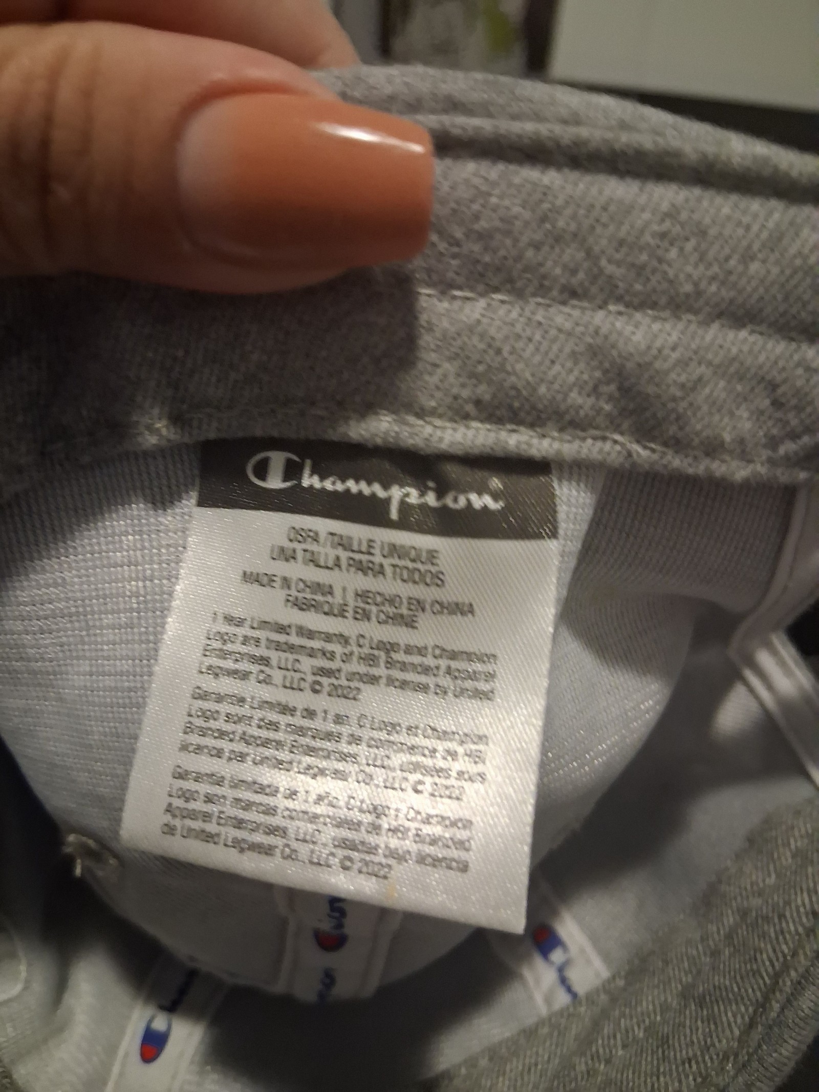 Champion Grey Cotton Blend Baseball Cap One Size image 5