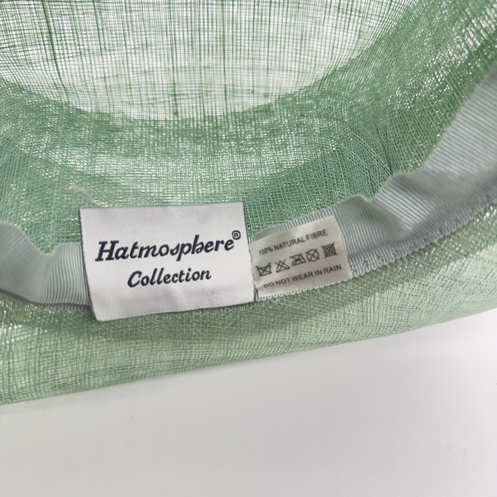 Pale Green Ladies Floral Wide Brim Hat One Size image 7