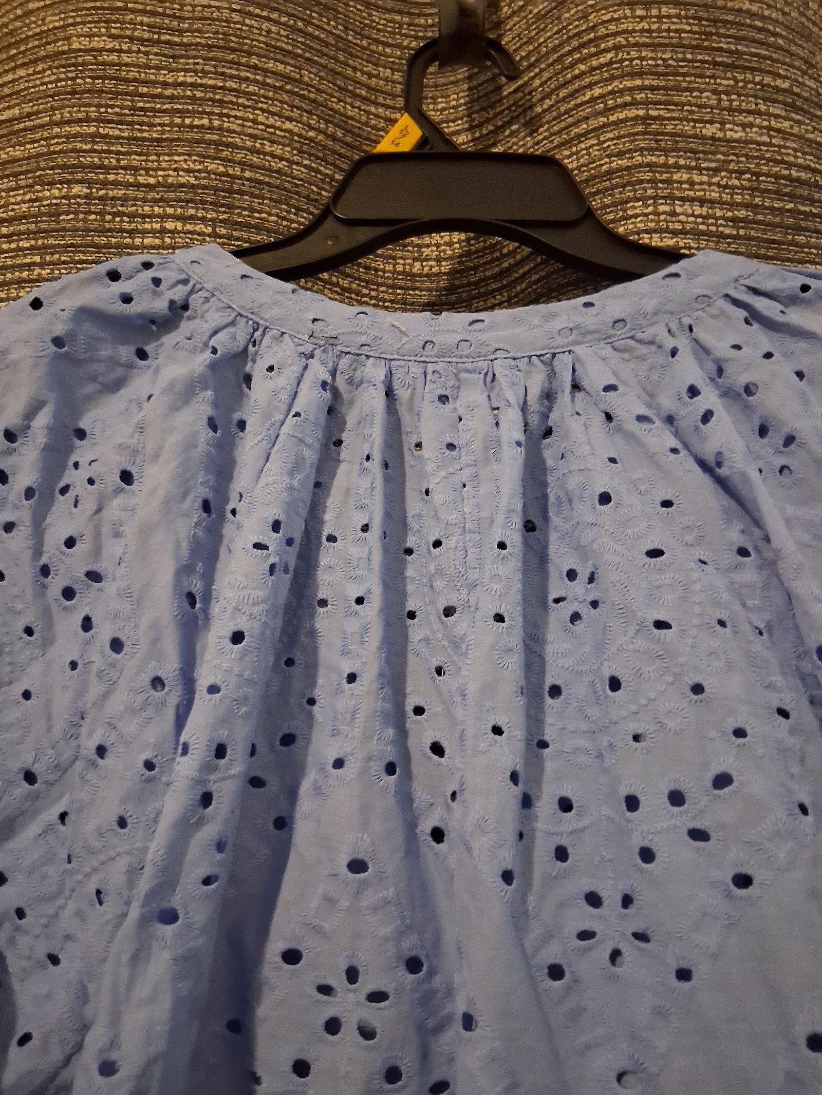 H&M Blue Eyelet Embroidered Cotton Blouse Large image 8