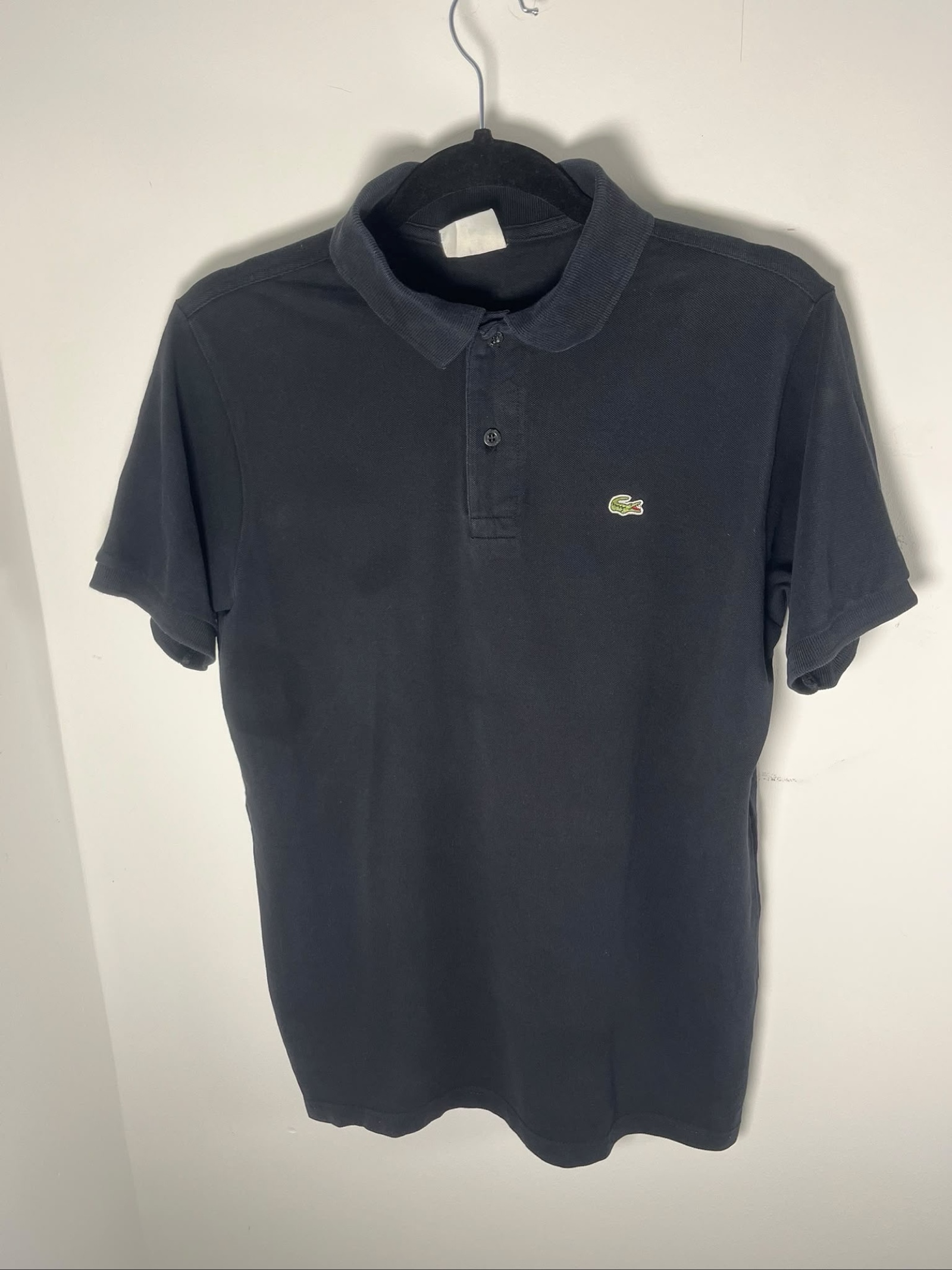 Lacoste Men Black Polo Shirt Size 5 Classic Fit