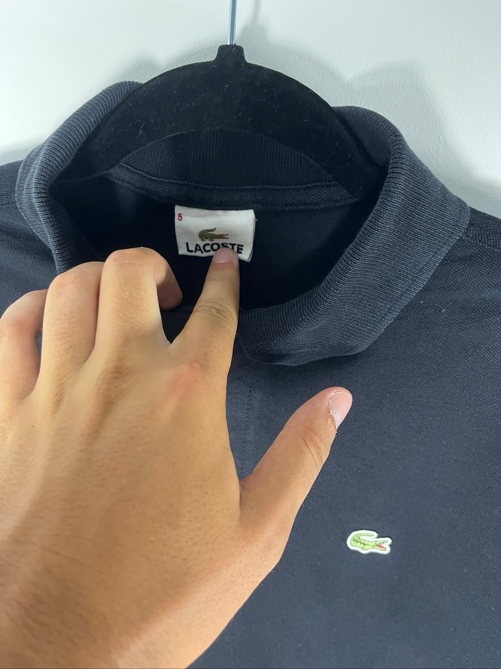 Lacoste Men Black Polo Shirt Size 5 Classic Fit image 3
