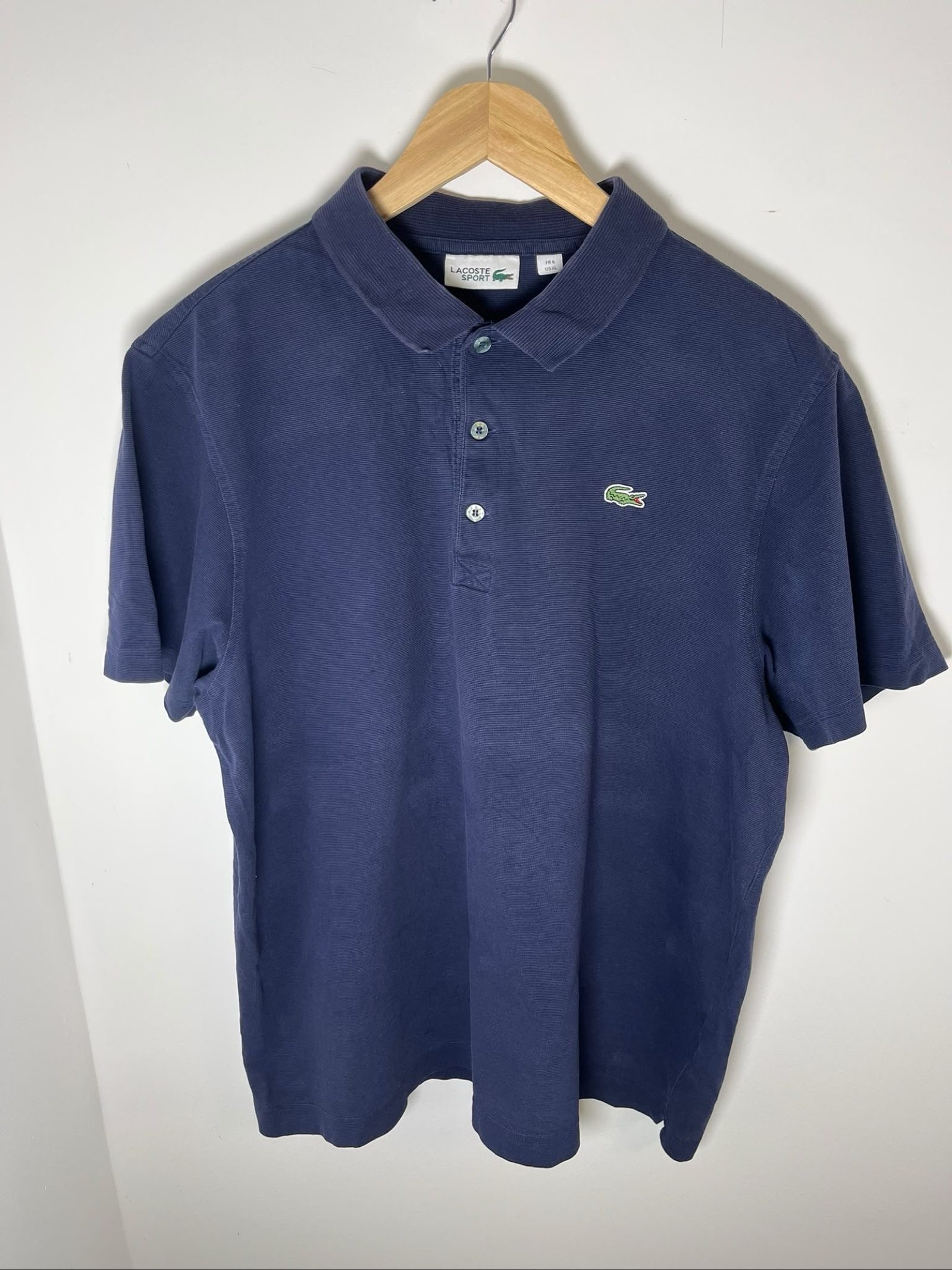 Lacoste Sport Men's Navy Polo Shirt US XL Green Crocodile Logo