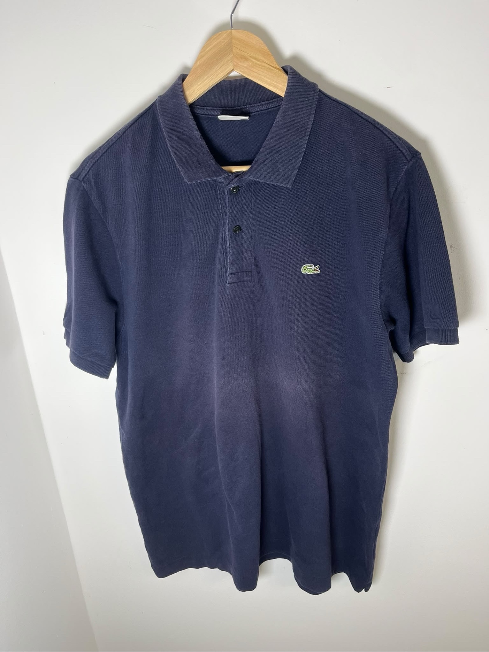 Lacoste Men's Navy Blue Polo Shirt Large Cotton