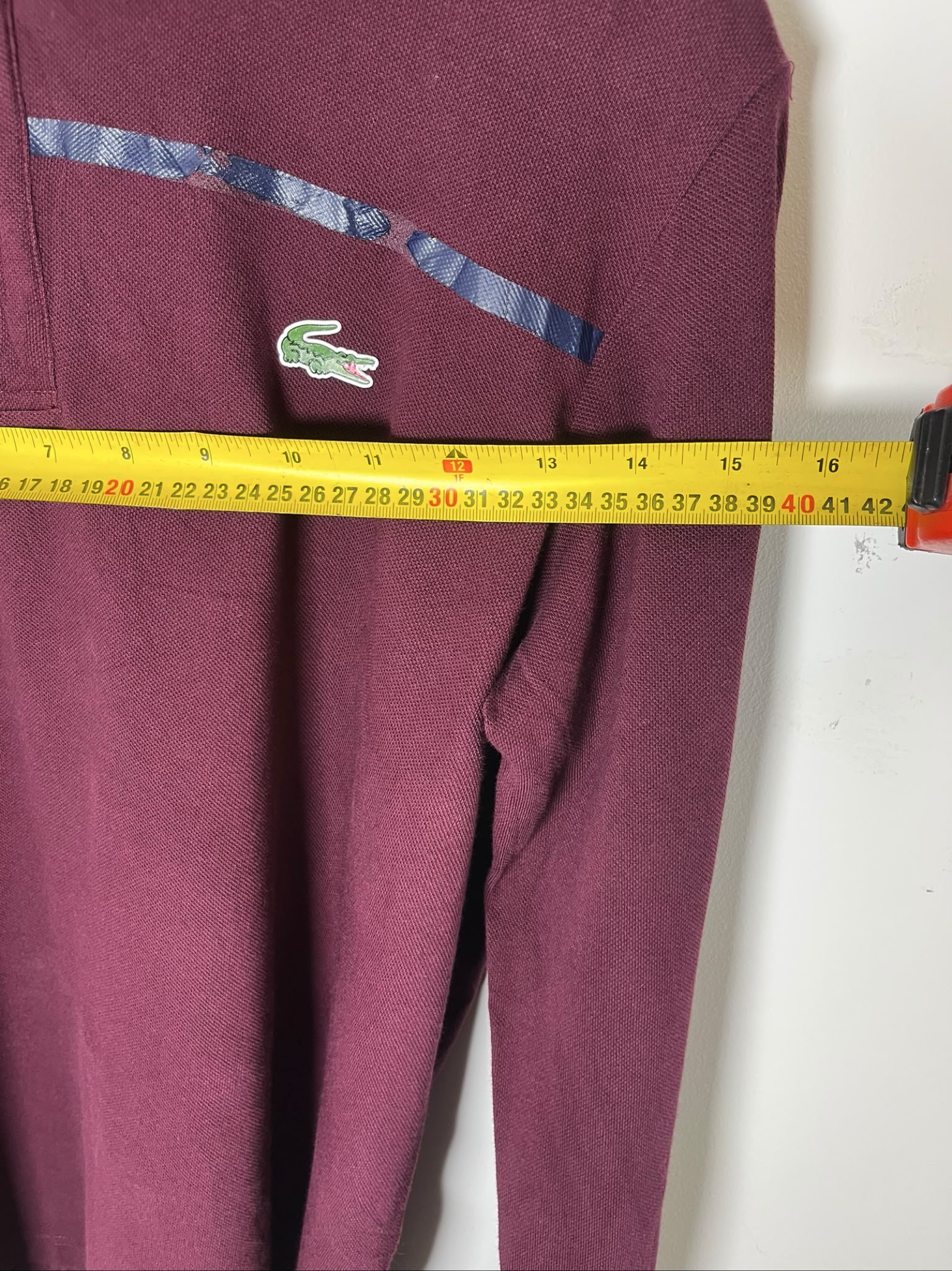 Lacoste Burgundy Men's Long Sleeve Polo Shirt Medium Casual image 4