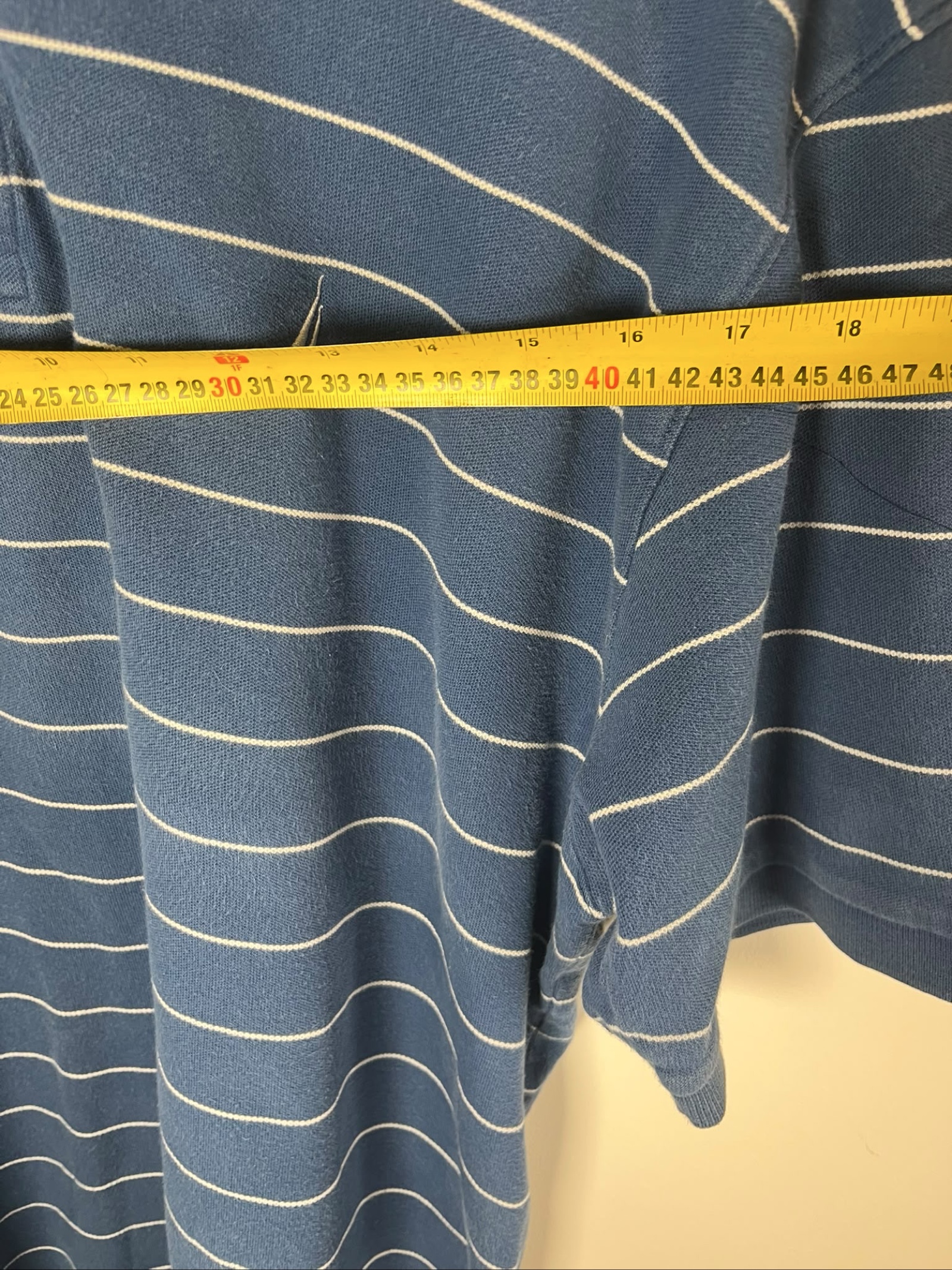 Nautica Men's Blue & White Striped Polo Shirt XXL Classic Pique image 4