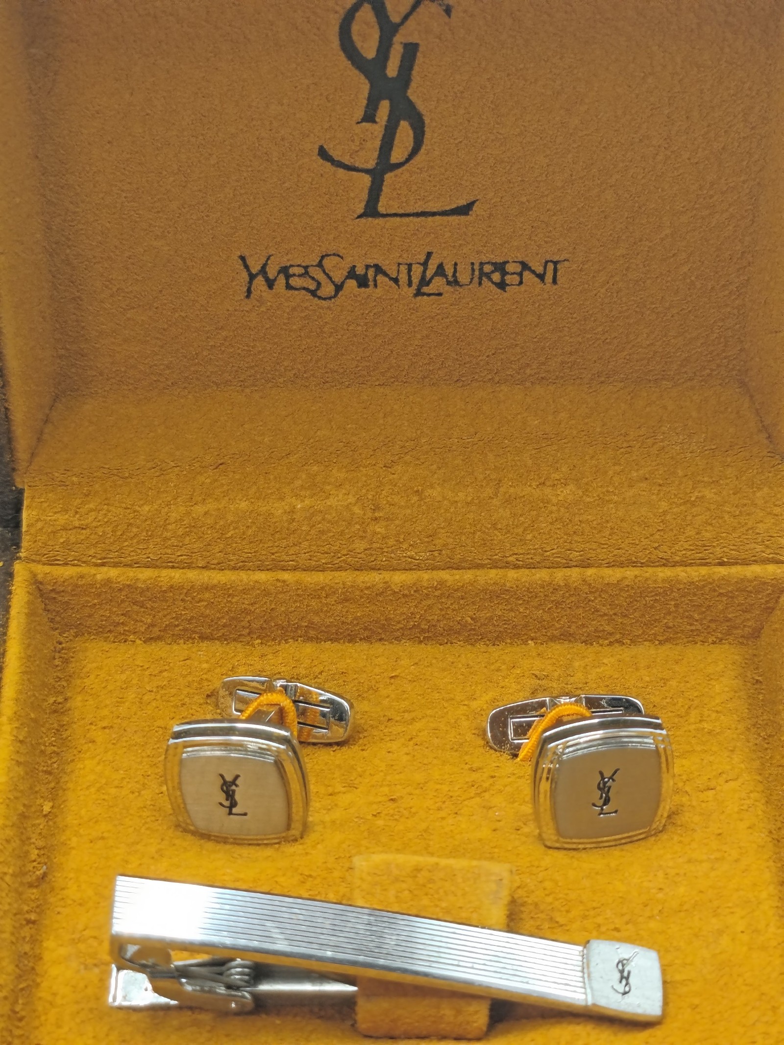 Yves Saint Laurent Silver Cufflinks & Tie Clip Set Other image 2