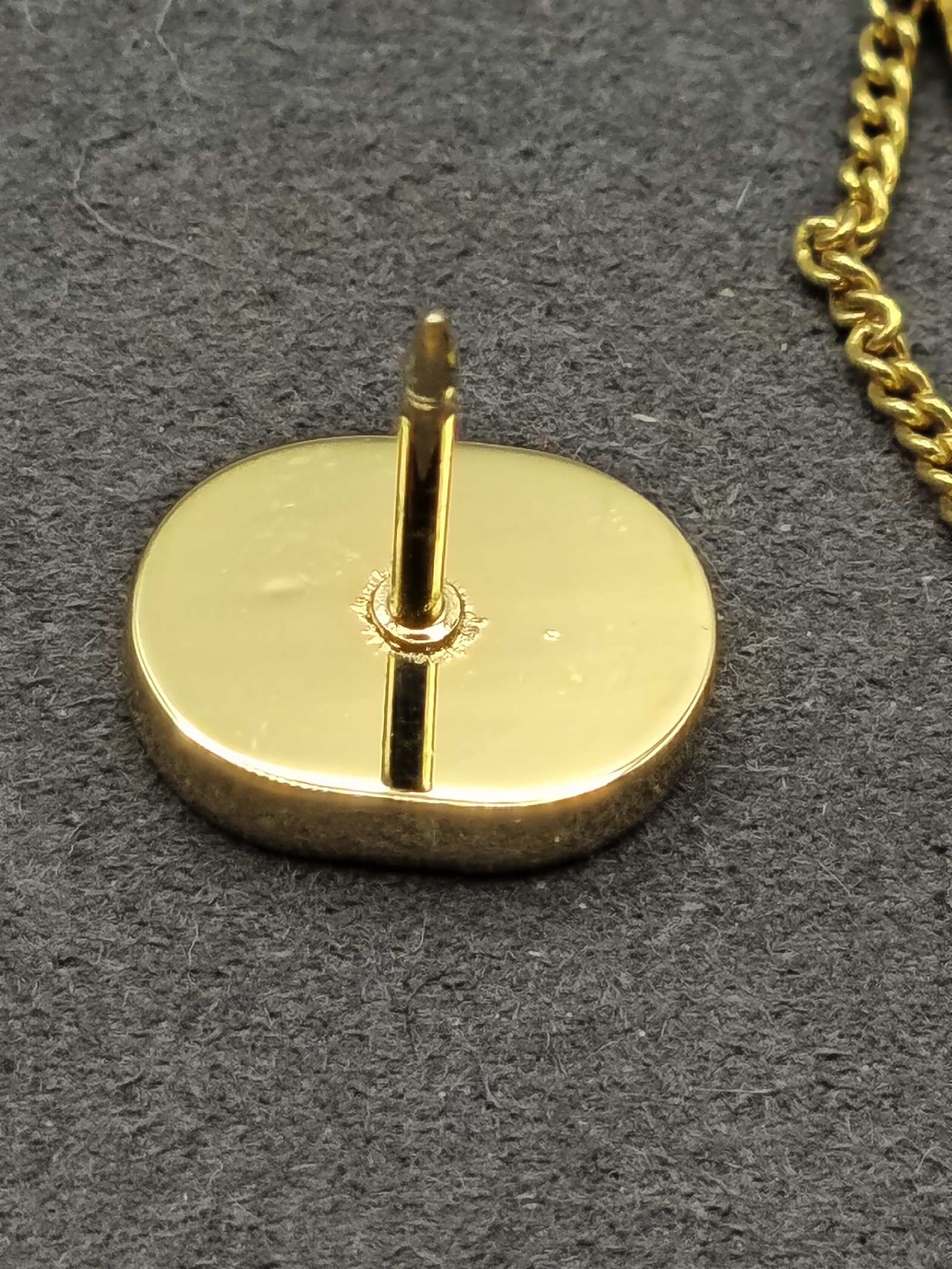 Dior Men's Gold Tone Oval Logo Tie Tack Pin image 6