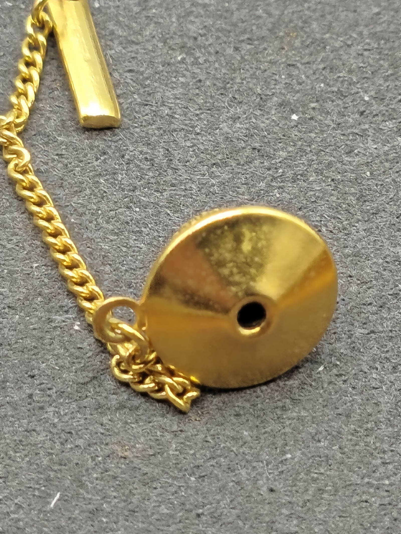 Dior Men's Gold Tone Oval Logo Tie Tack Pin image 7