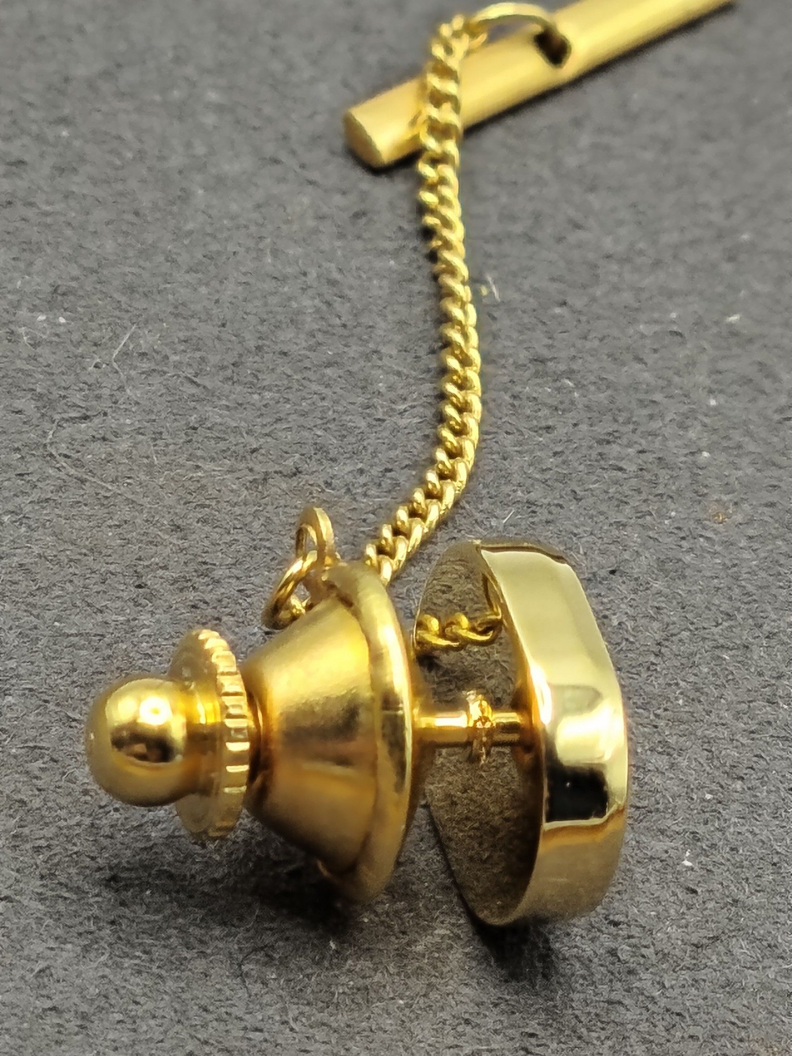 Dior Men's Gold Tone Oval Logo Tie Tack Pin image 10