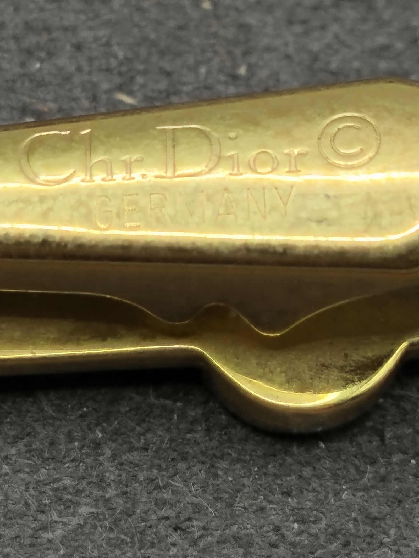 Christian Dior Men Gold Tone Vintage Tie Clip Bar Germany image 4