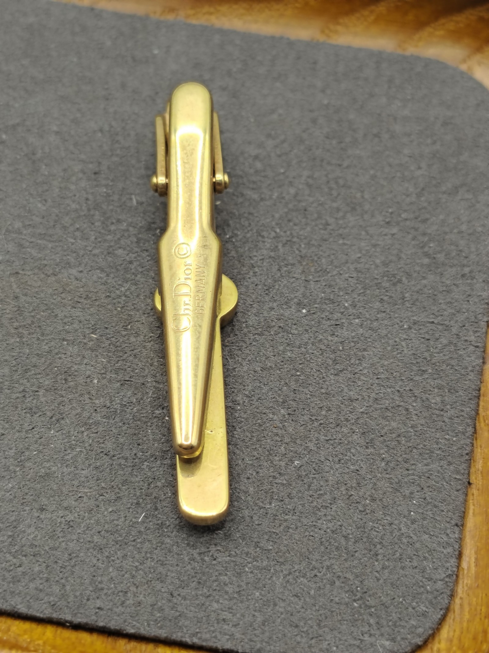Christian Dior Men Gold Tone Vintage Tie Clip Bar Germany image 9