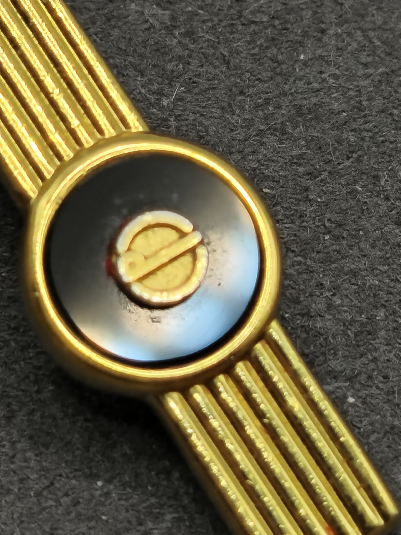 Dunhill Men Gold & Black Vintage Tie Clip image 5