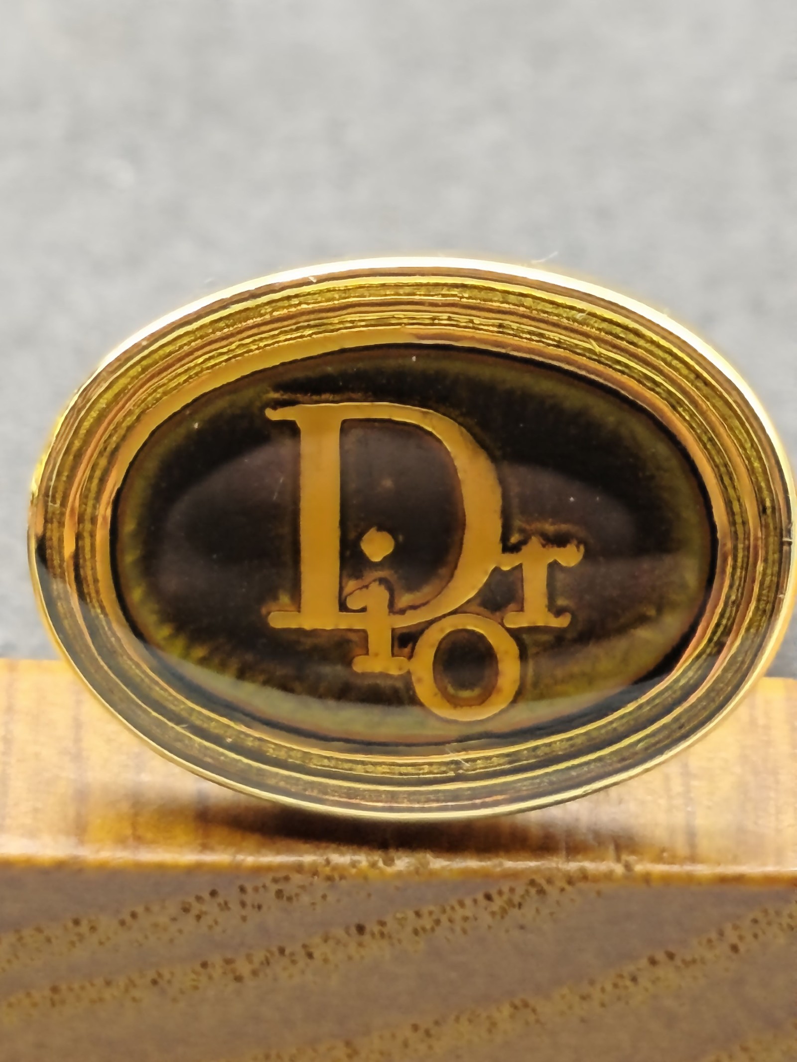 Christian Dior Gold & Black Logo Cufflinks & Tie Clip Set Men image 5