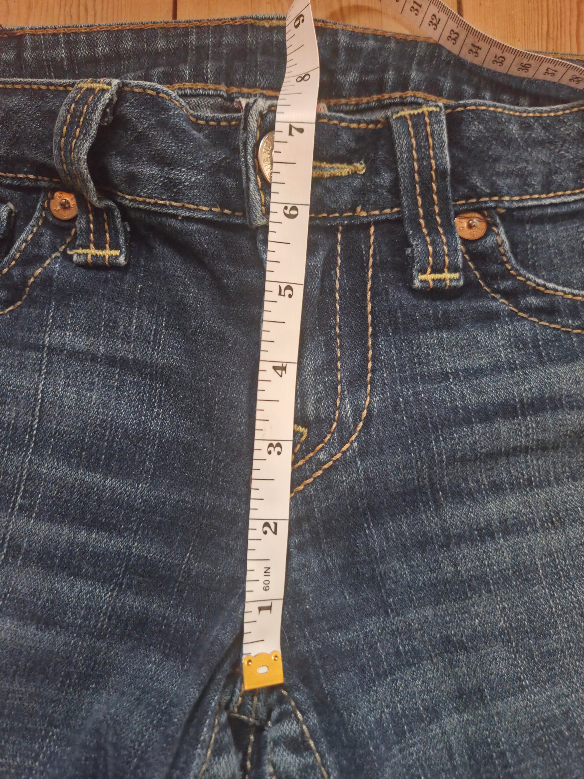 True Religion Y2K Low Rise Petite Jeans W29 UK 10 Horseshoe Flap Pockets 27L image 6