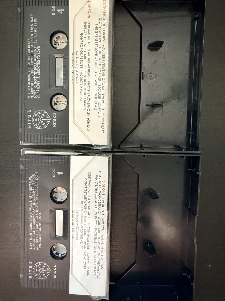 Hits 5 Various Artists Pop Rock Double Cassette Tape Set 1980s 1986 image 3