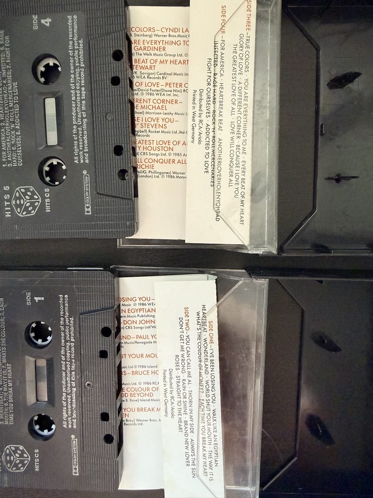 Hits 5 Various Artists Pop Rock Double Cassette Tape Set 1980s 1986 image 4