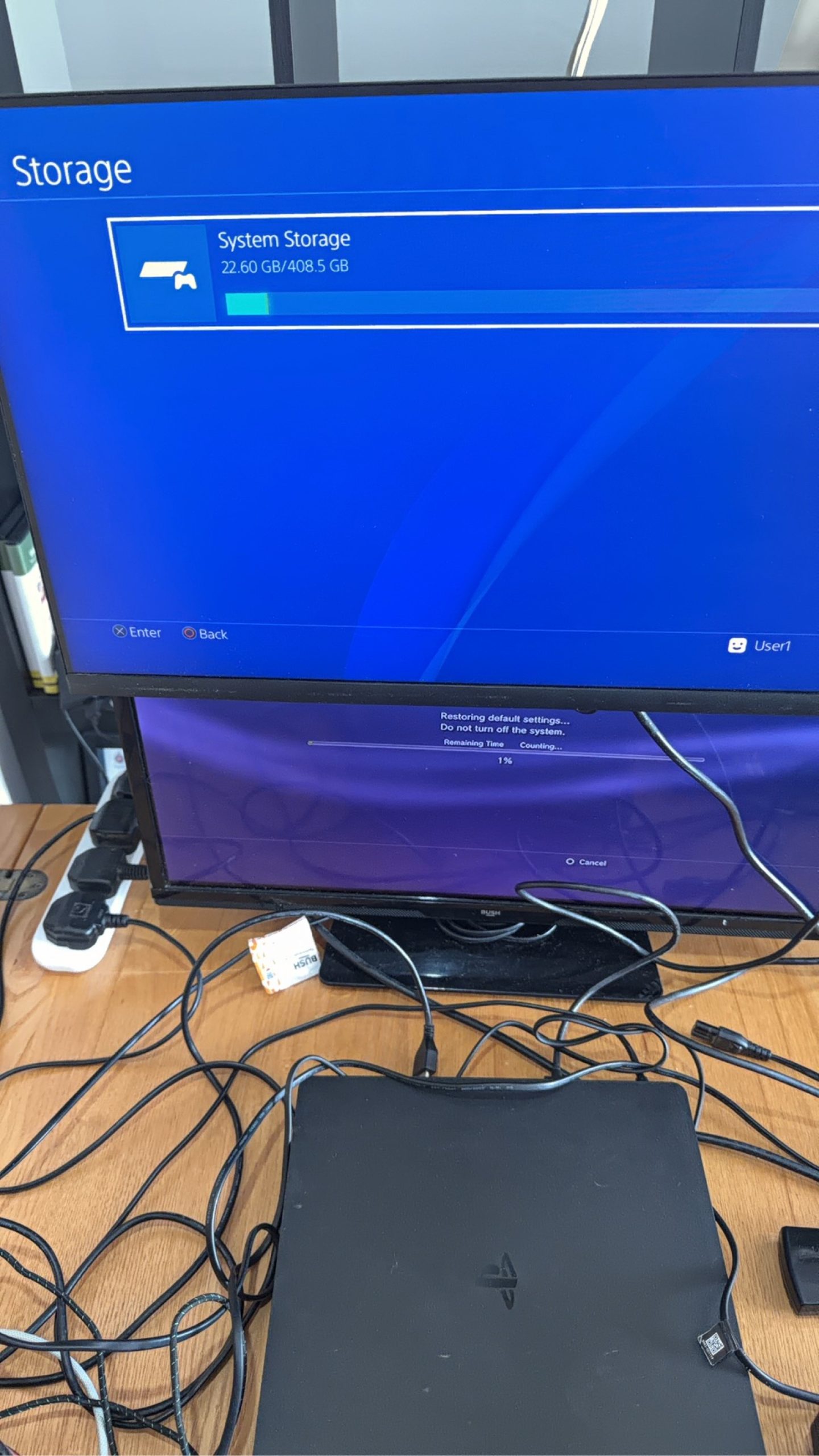 Sony PlayStation 4 PS4 Slim 500GB Black Console + Controller Cables Tested image 10