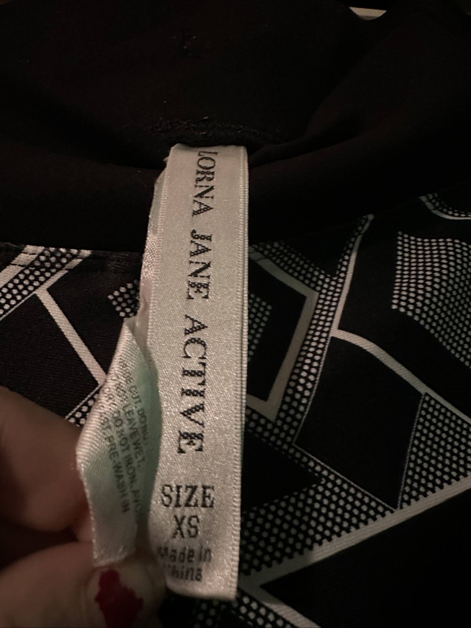Lorna Jane Women's Black & White Geometric Print Active Leggings XS image 2